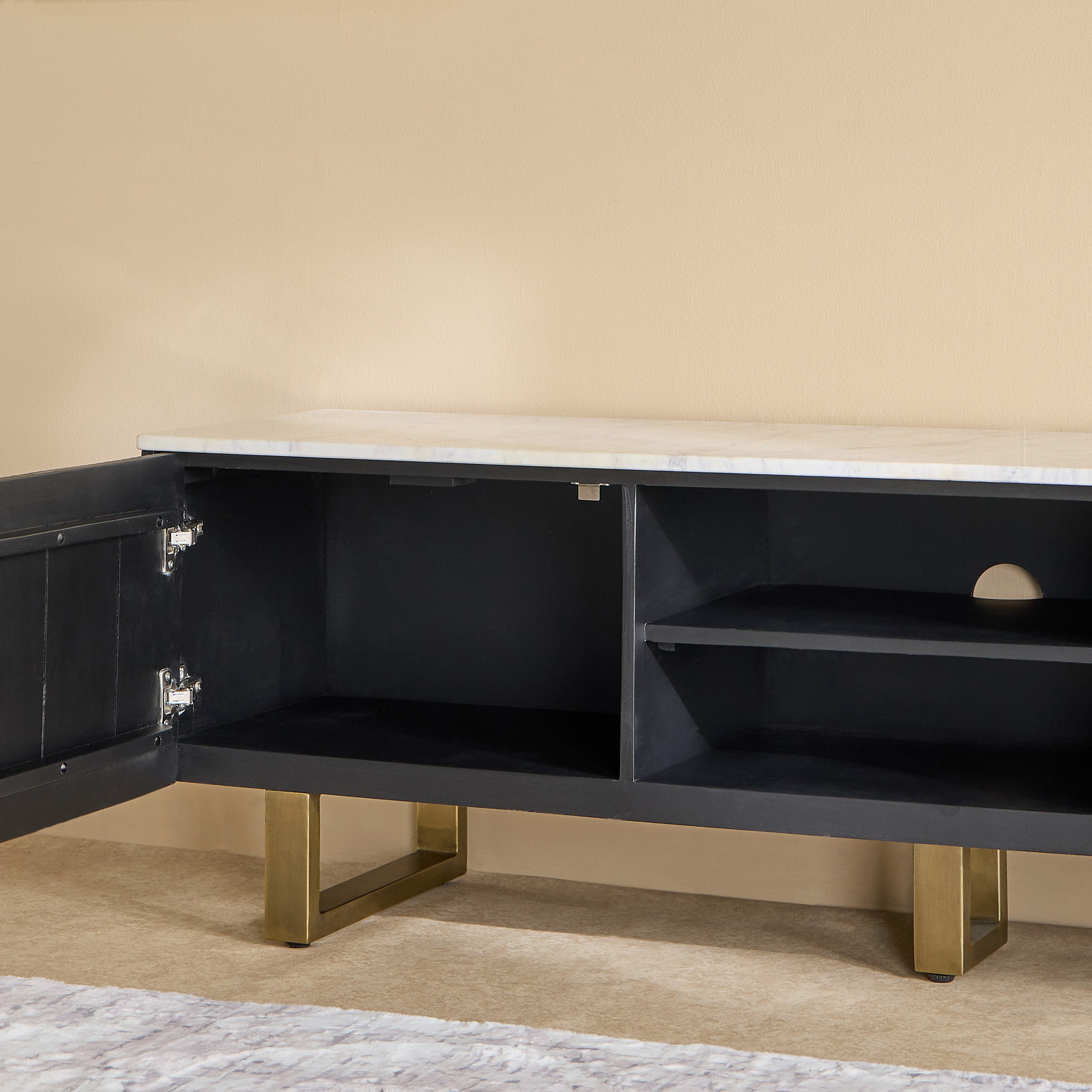 Cavon Fabio Portola 1.6 Metre Solid Wood TV Unit with Genuine Marble Top for TVs up to 70 inches-hbxlivingroom-mediaunitsandstorage-tvunits-image-5