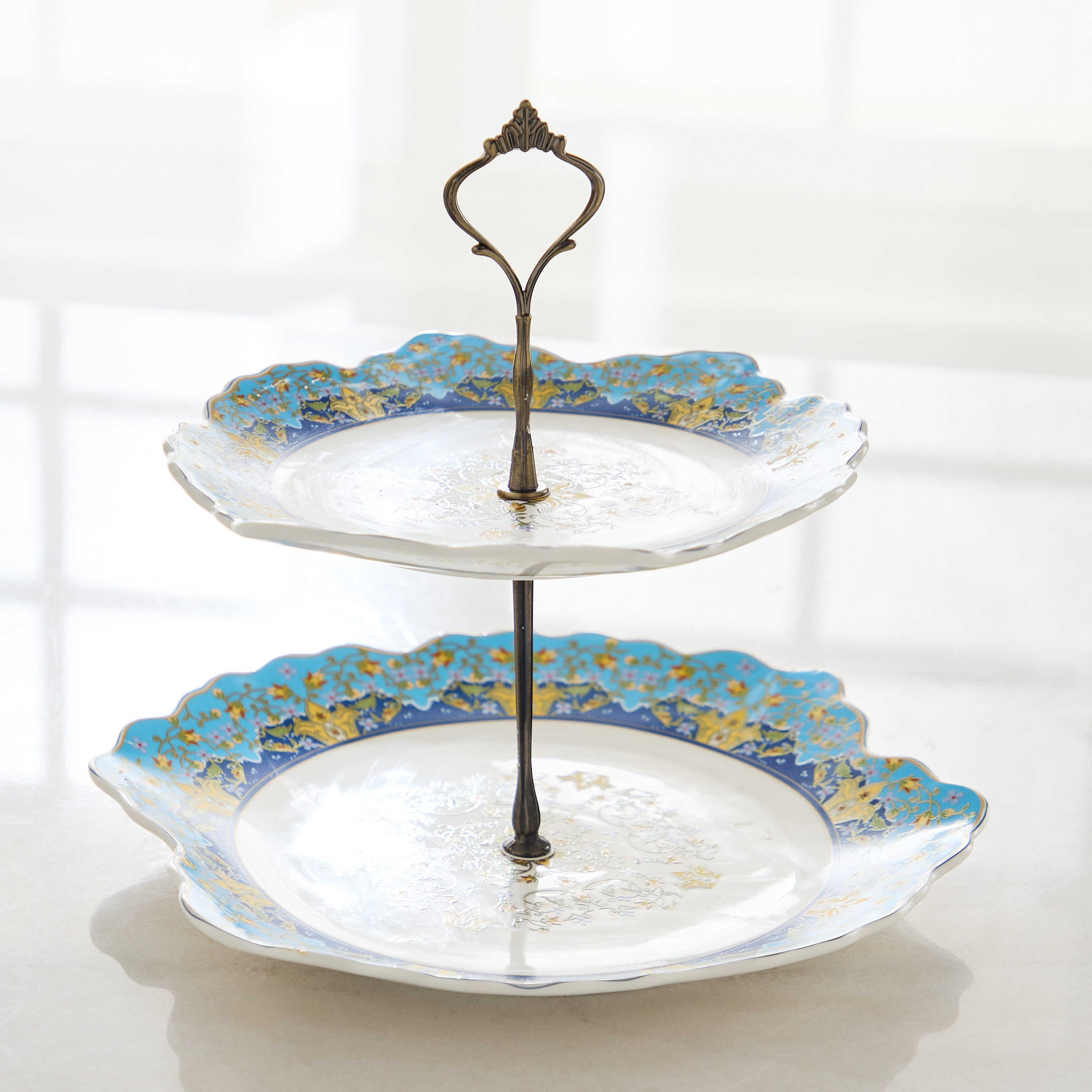 Angelic 2-Tier Cake Stand - 25.2x25.2x24.5 cm-hbxdecorandfurnishings-tabletop-serveware-image-2