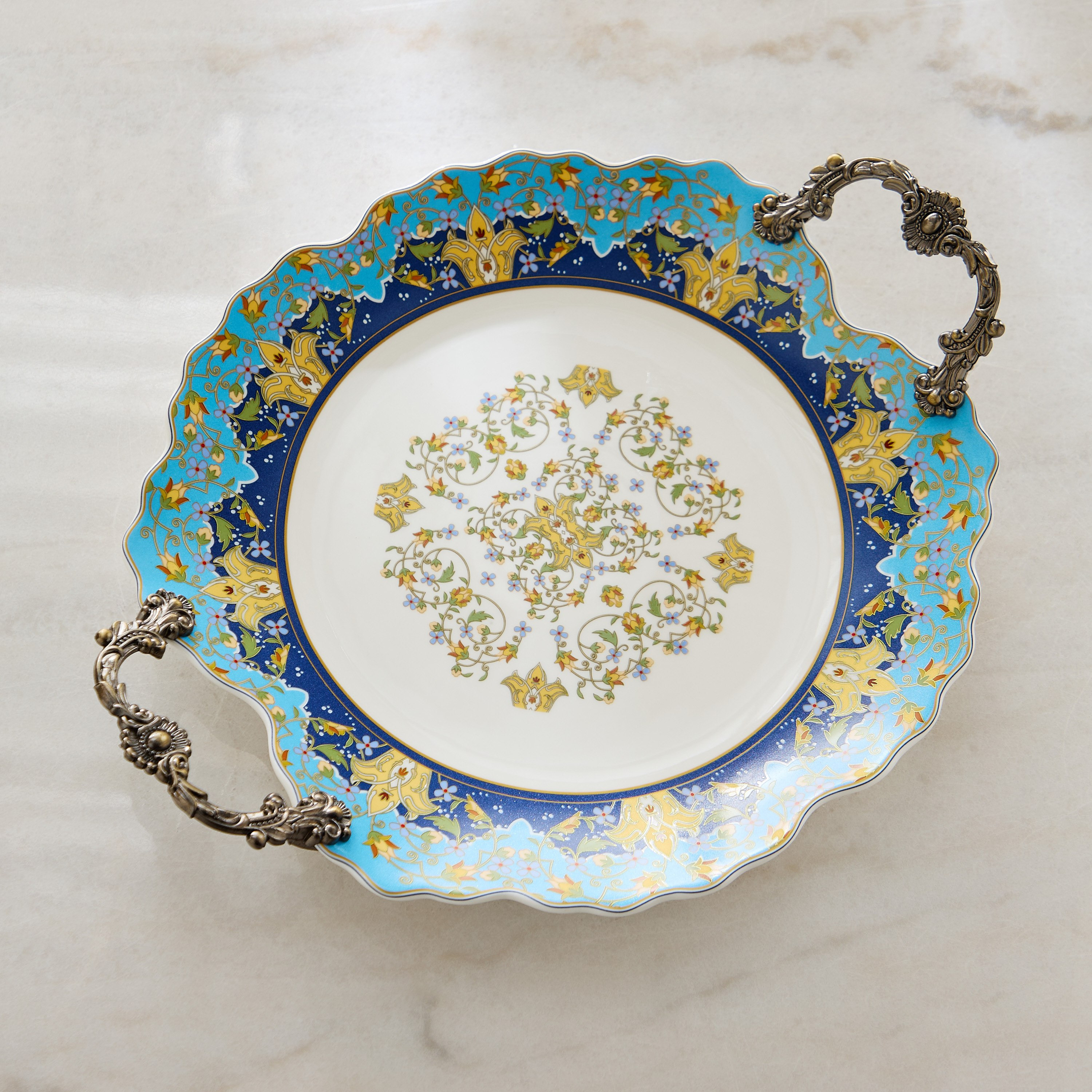Angelic Serving Platter with Handle - 39x30.5x7.5 cm-hbxdecorandfurnishings-tabletop-serveware-image-2