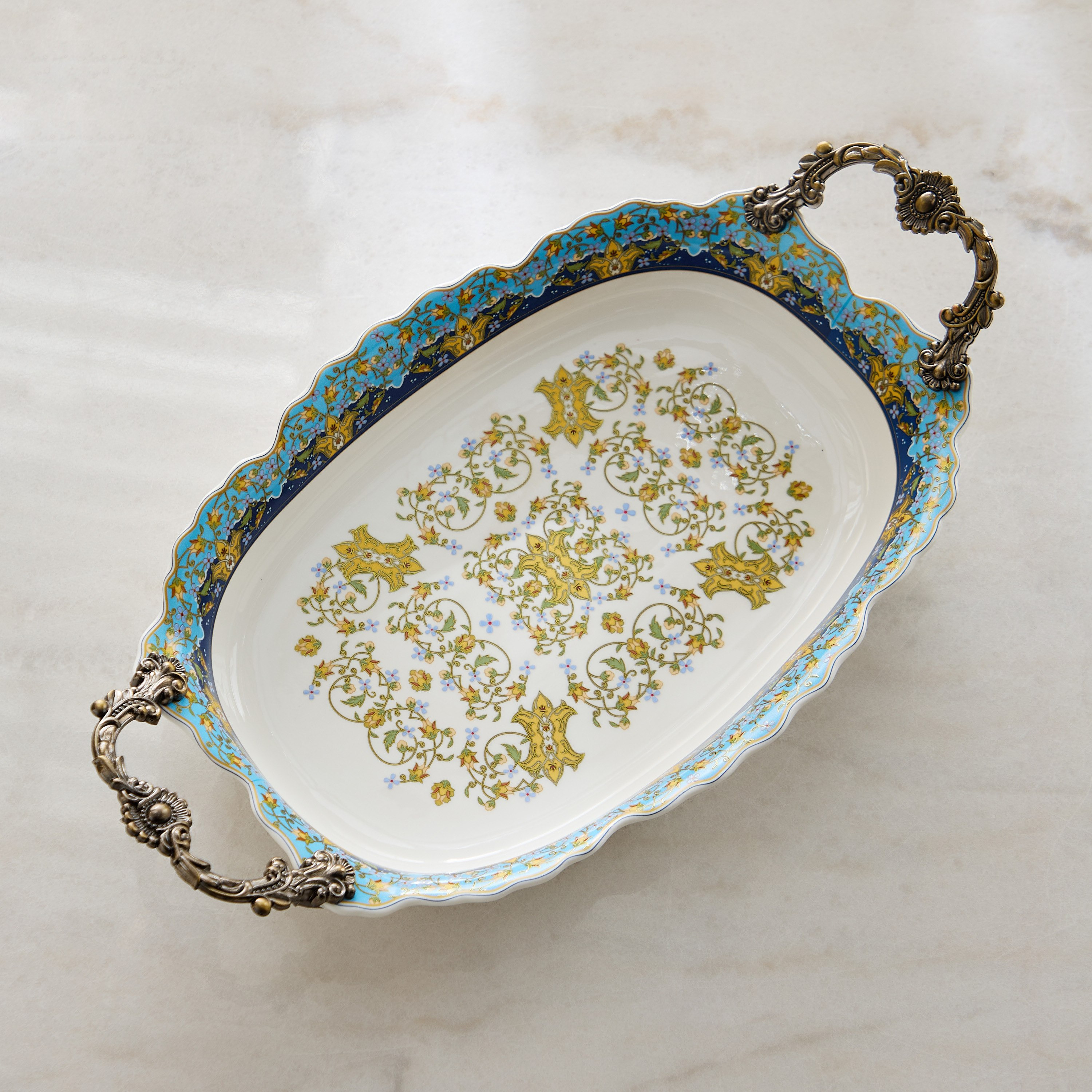 صحن تقديم بمقبض من أنجيليك - 42x22.5x9 سم-hbxdecorandfurnishings-tabletop-serveware-image-2