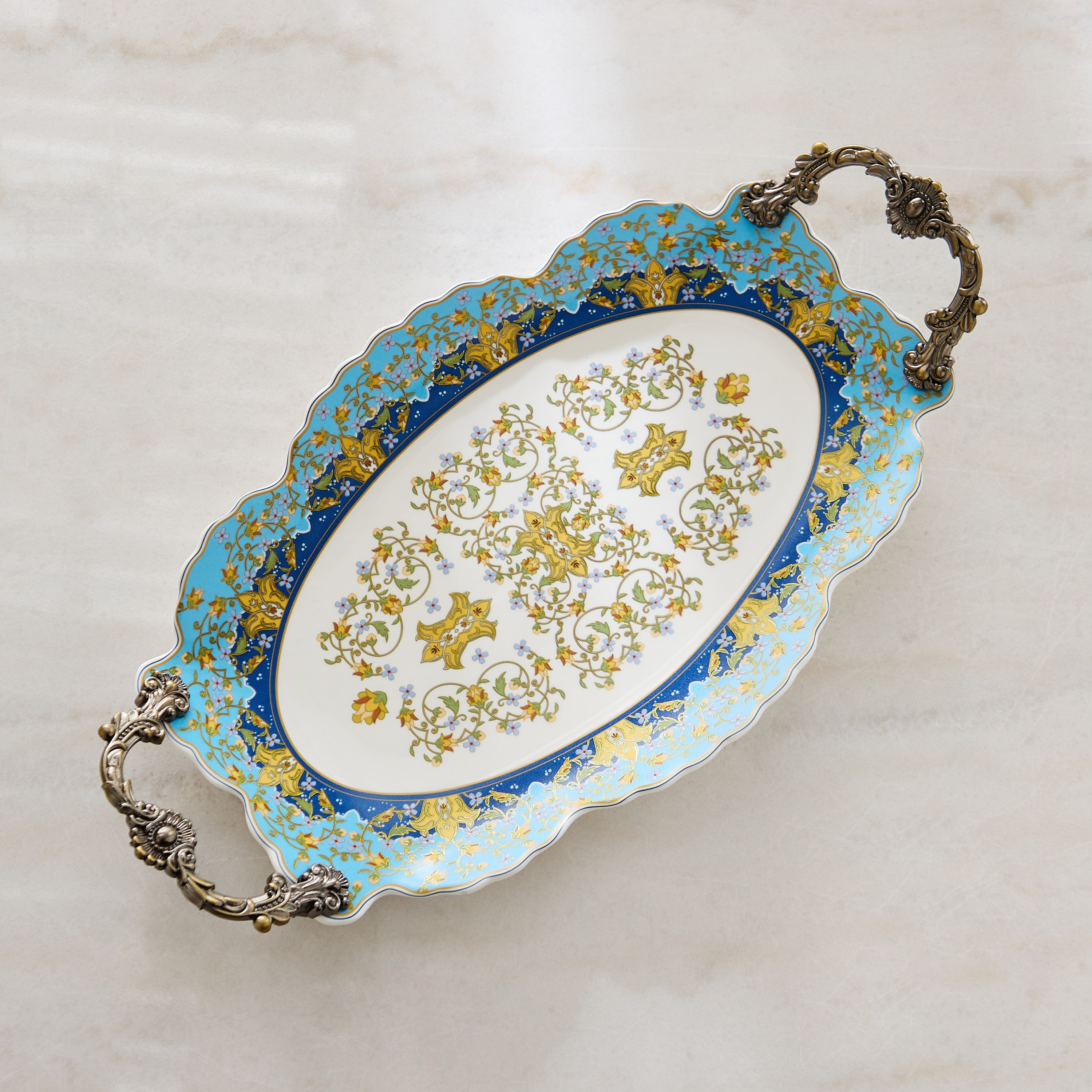 صحن تقديم بمقبض من أنجيليك - 44x22.8x5.3 سم-hbxdecorandfurnishings-tabletop-serveware-image-2