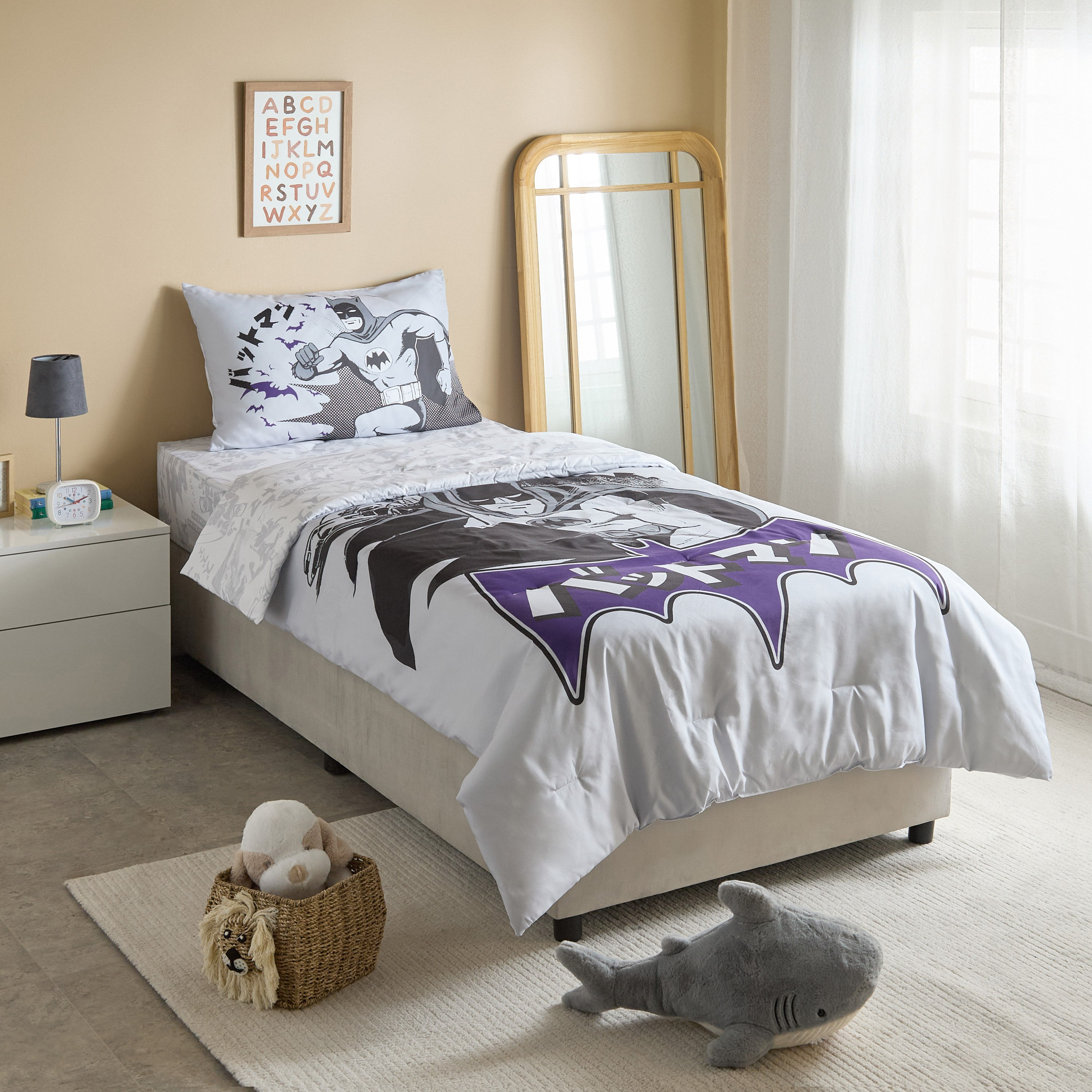 طقم لحاف فردي قطعتين بطبعات باتمان - 135×220 سم-hbxhomeware-hbxkidsandyouth-image-7