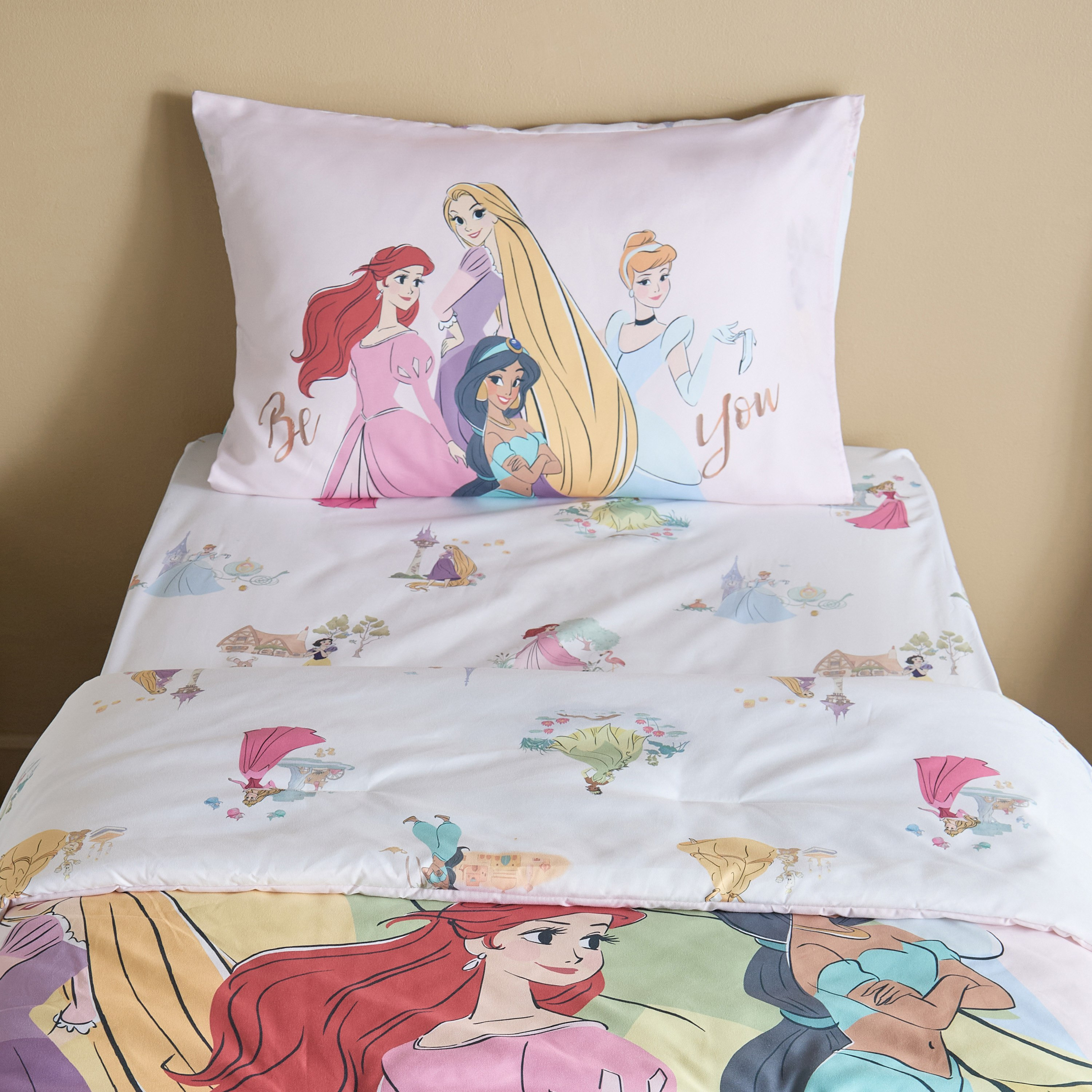 Disney Princess 2-Piece Single Comforter Set - 135x220 cm-hbxhomeware-hbxkidsandyouth-image-1