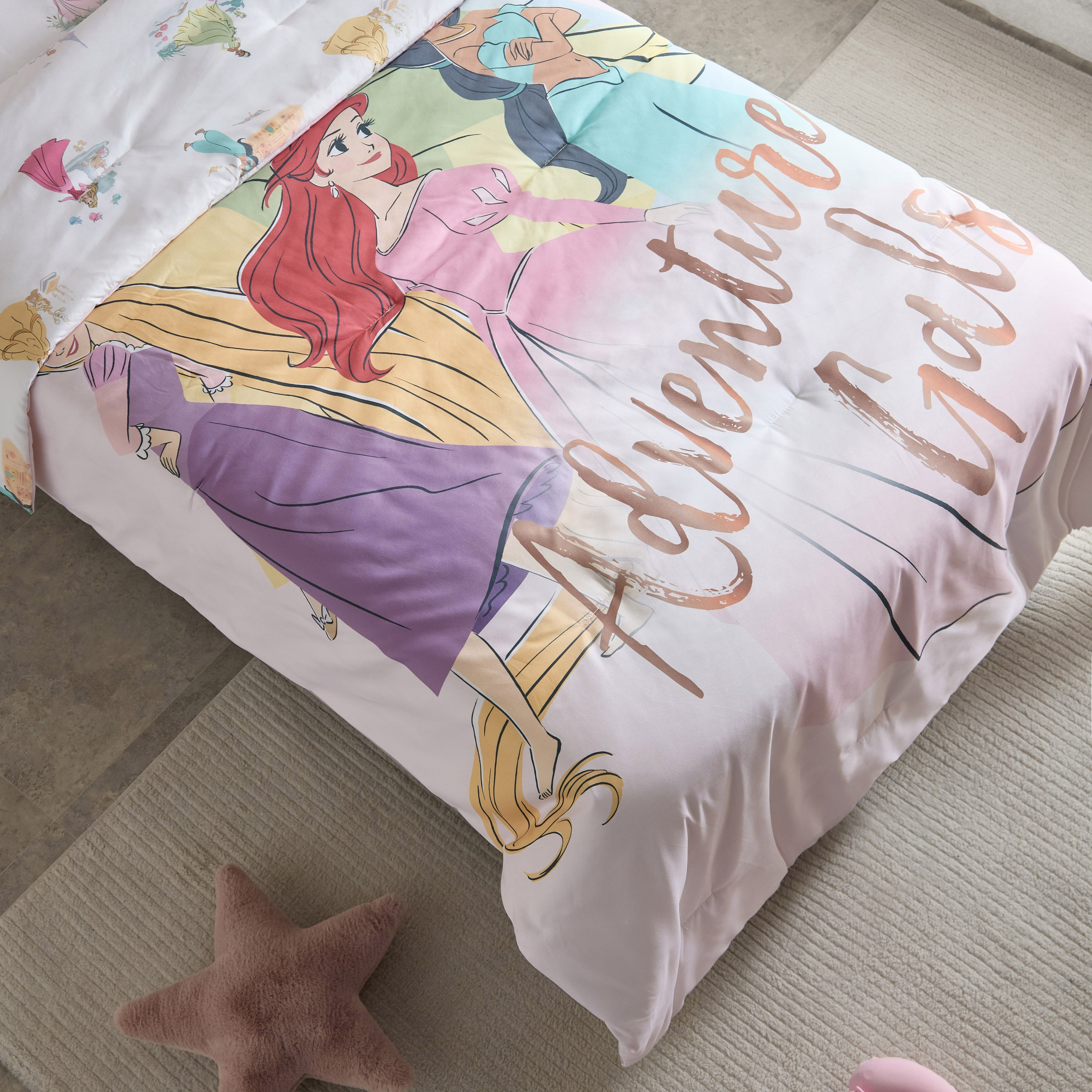 Disney Princess 2-Piece Single Comforter Set - 135x220 cm-hbxhomeware-hbxkidsandyouth-image-3