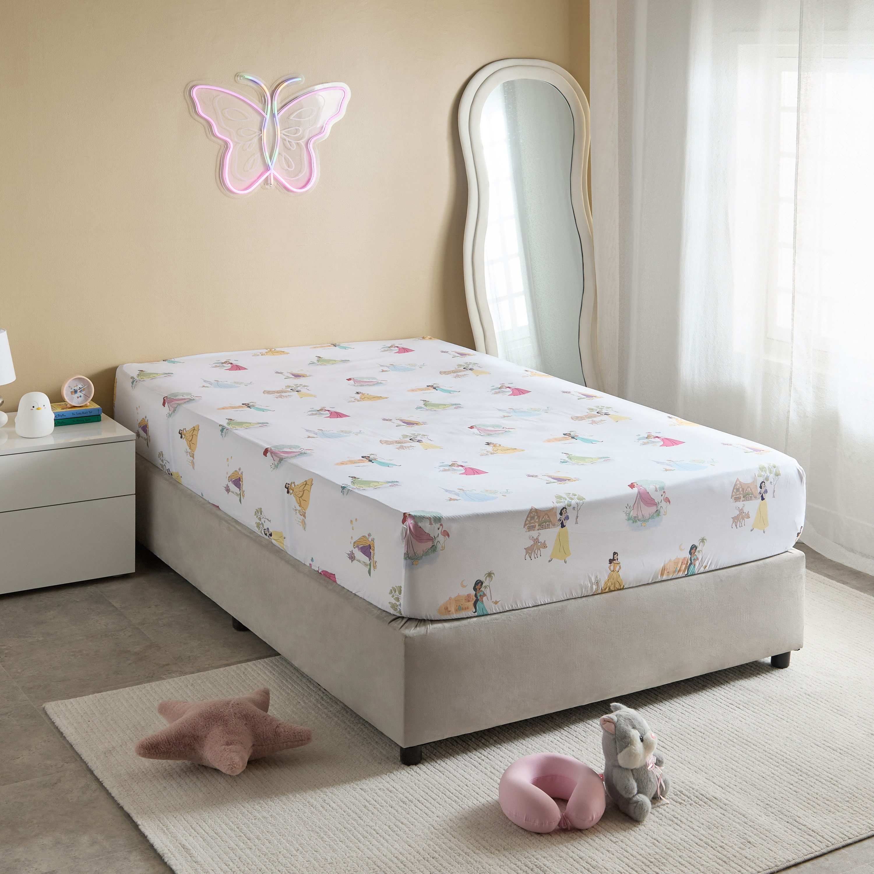 Disney Princess Twin Fitted Sheet - 120x200+25 cm-hbxhomeware-hbxkidsandyouth-image-3