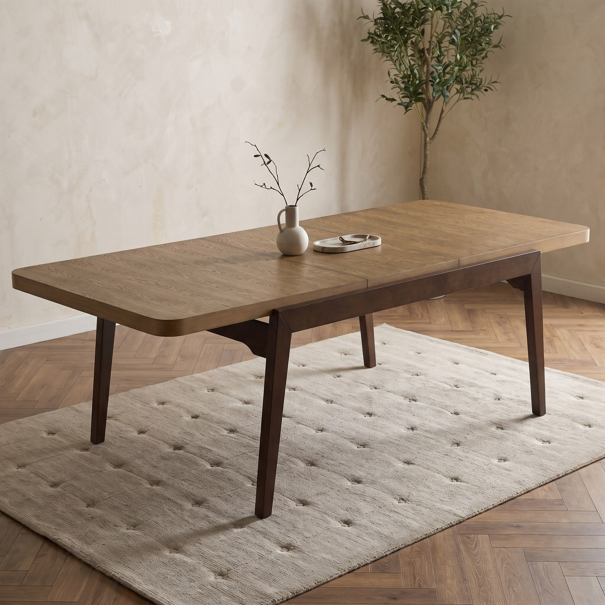 Murphy 6-8 Seater Solid Wood Veneer Extendable Dining Table-hbxdiningroom-diningtablesandsets-diningtables-sixseater-image-1