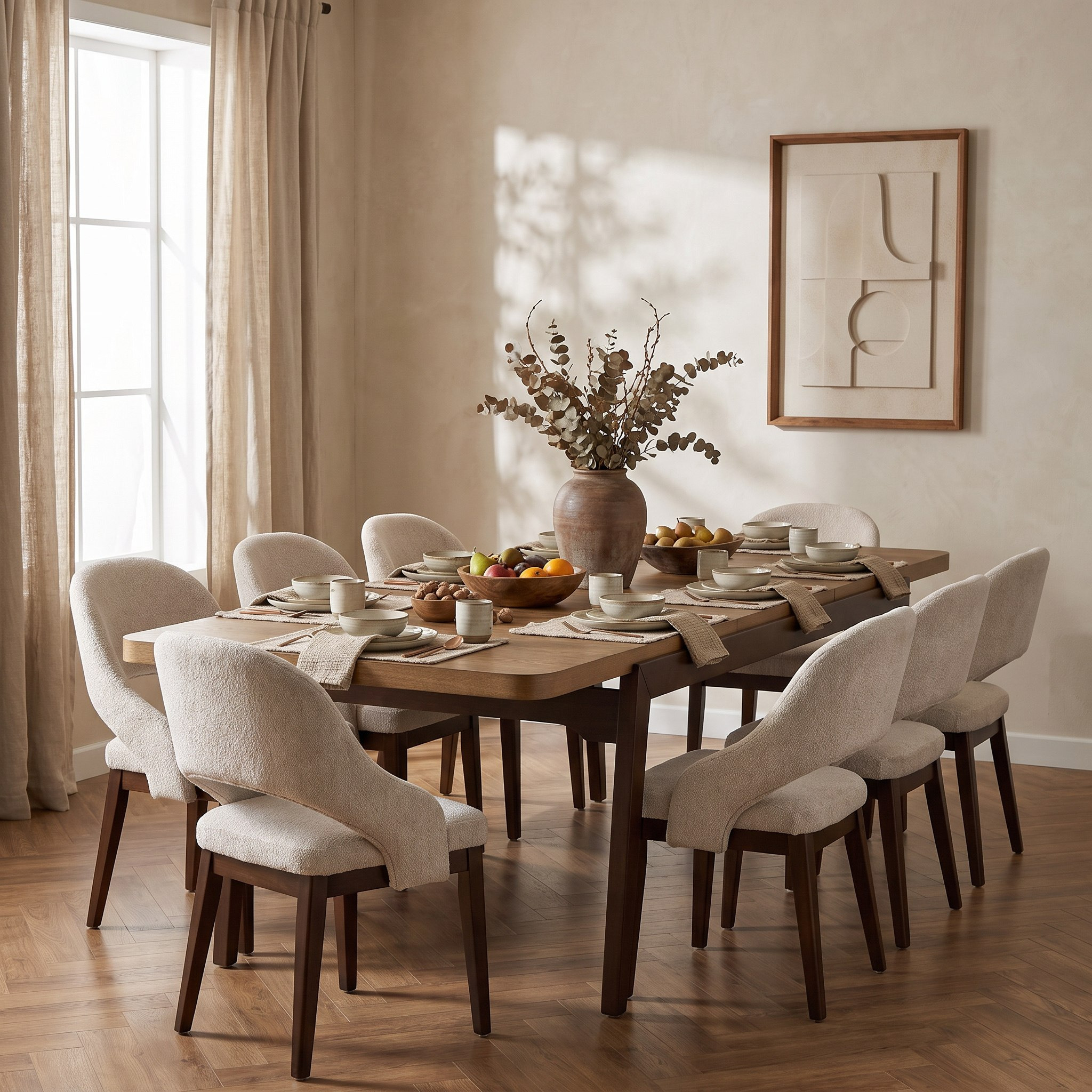 Murphy 6-8 Seater Solid Wood Veneer Extendable Dining Table-hbxdiningroom-diningtablesandsets-diningtables-sixseater-image-9
