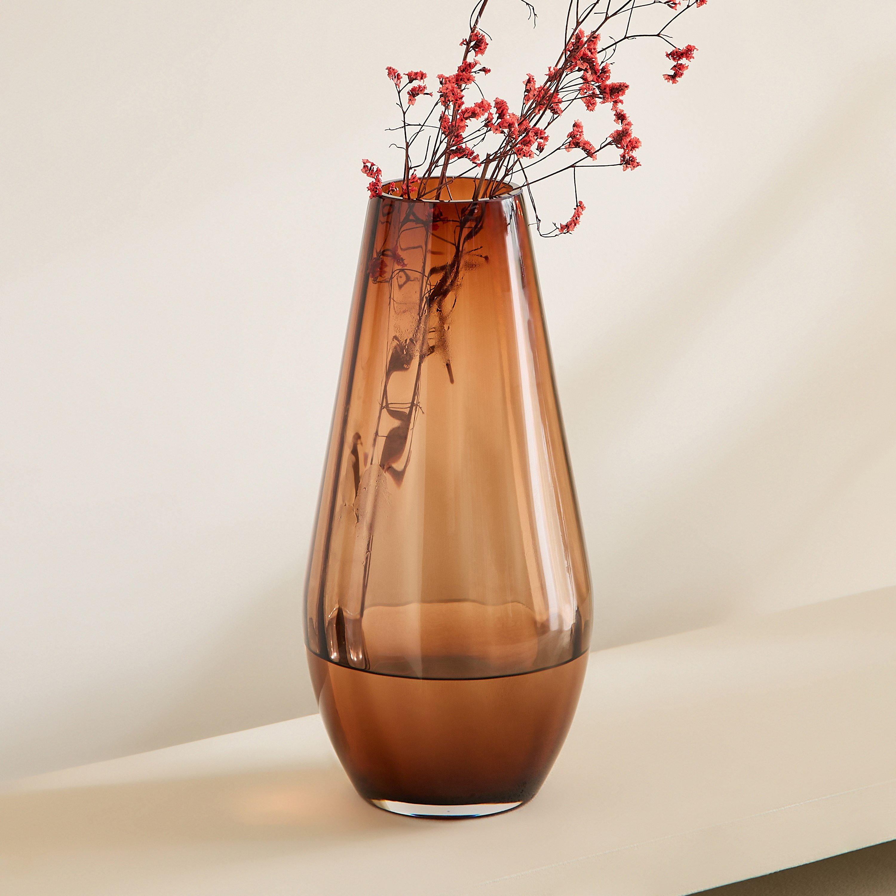 مزهرية ديكور زجاج ثقيل من بيدرو - 16.5×35 سم-hbxbedroom-decorandaccessories-vases-image-4