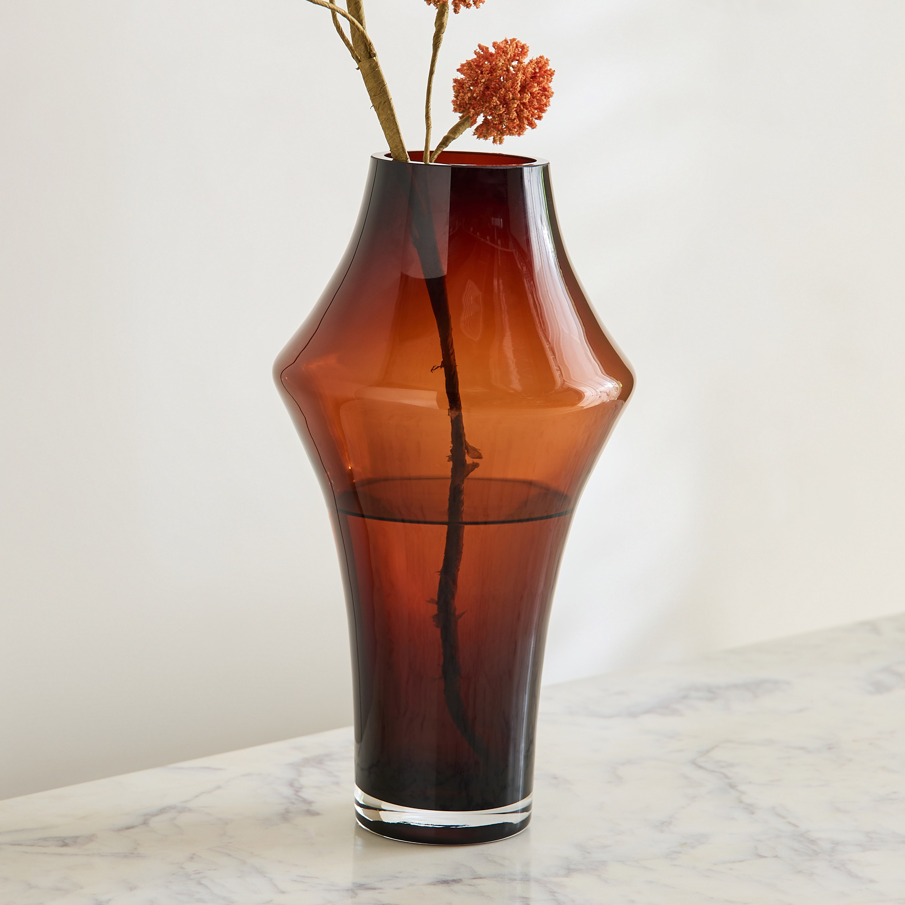 Pedro Heavy Glass Decorative Vase - 16.5x30 cm-hbxbedroom-decorandaccessories-vases-image-4