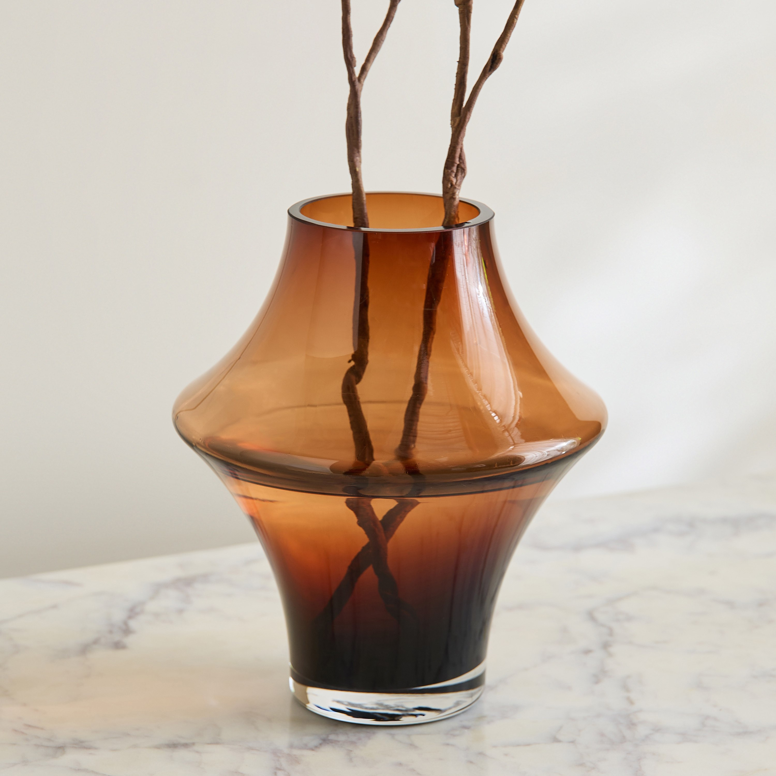 Pedro Heavy Glass Decorative Vase - 17x20.5 cm-hbxbedroom-decorandaccessories-vases-image-4