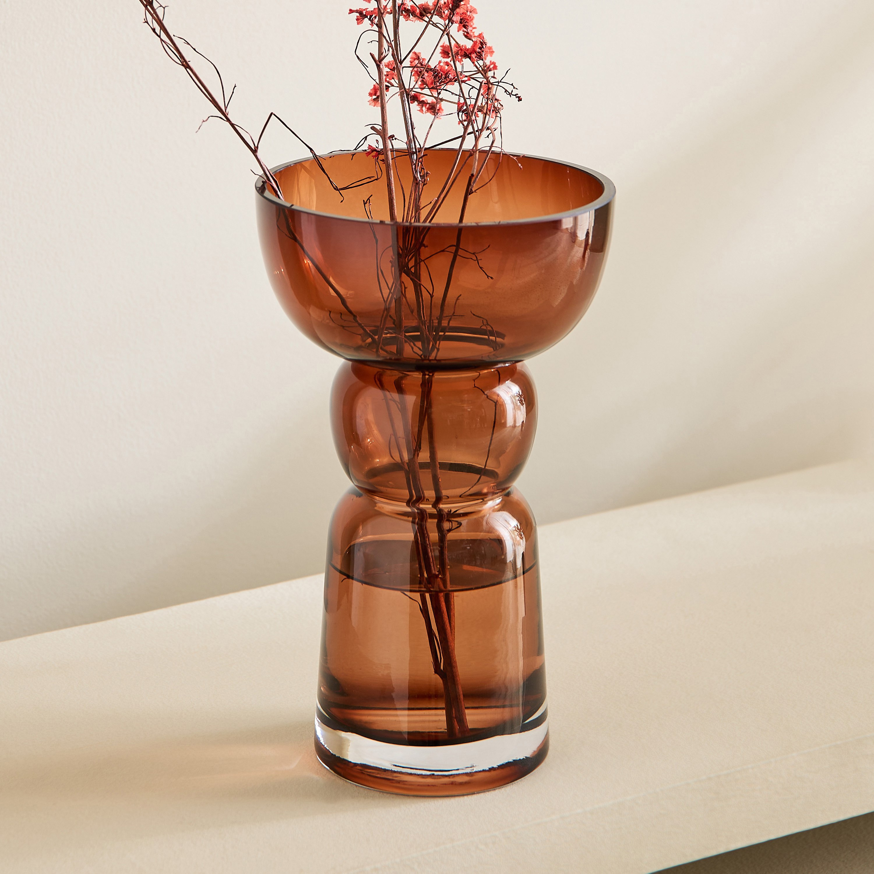 Pedro Decorative Heavy Glass Vase - 15x25 cm-hbxbedroom-decorandaccessories-vases-image-4