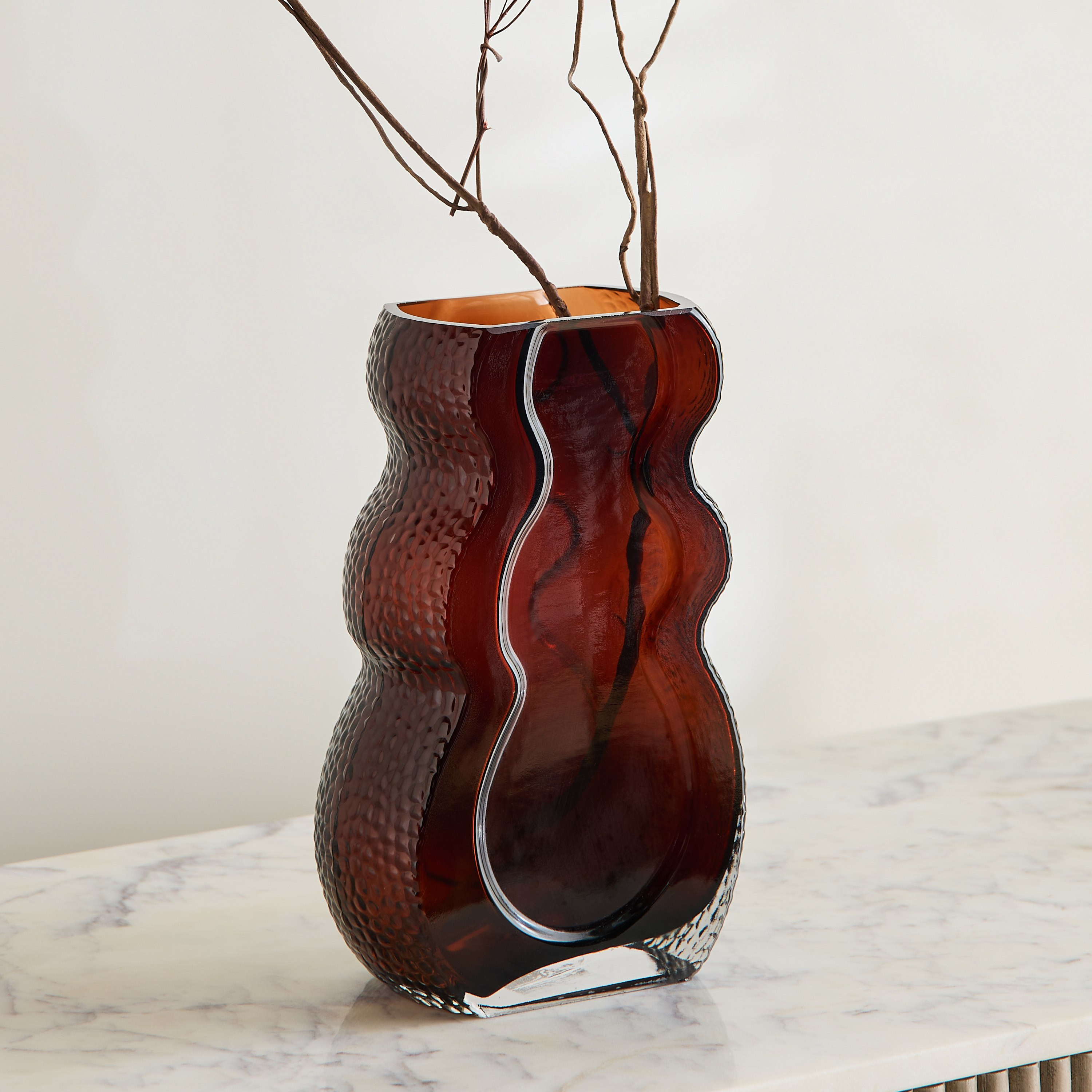 Pedro Decorative Heavy Glass Vase - 17.5x8x26.5 cm-hbxbedroom-decorandaccessories-vases-image-4