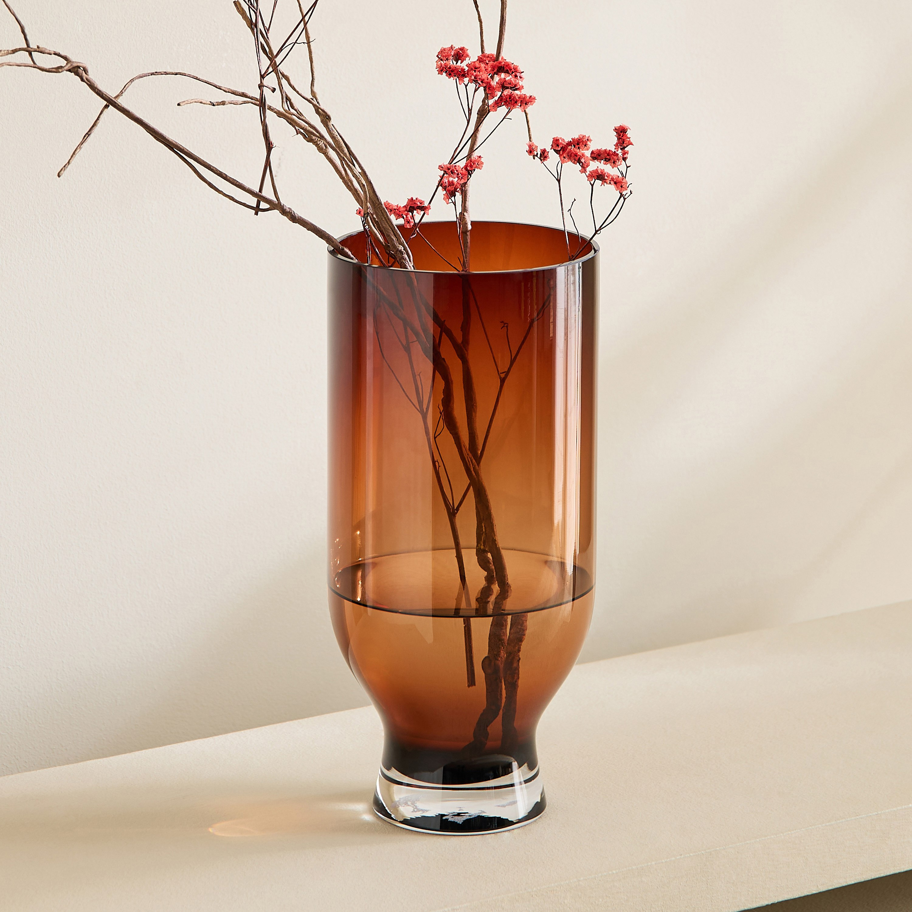 Pedro Decorative Heavy Glass Vase - 14x30 cm-hbxbedroom-decorandaccessories-vases-image-4