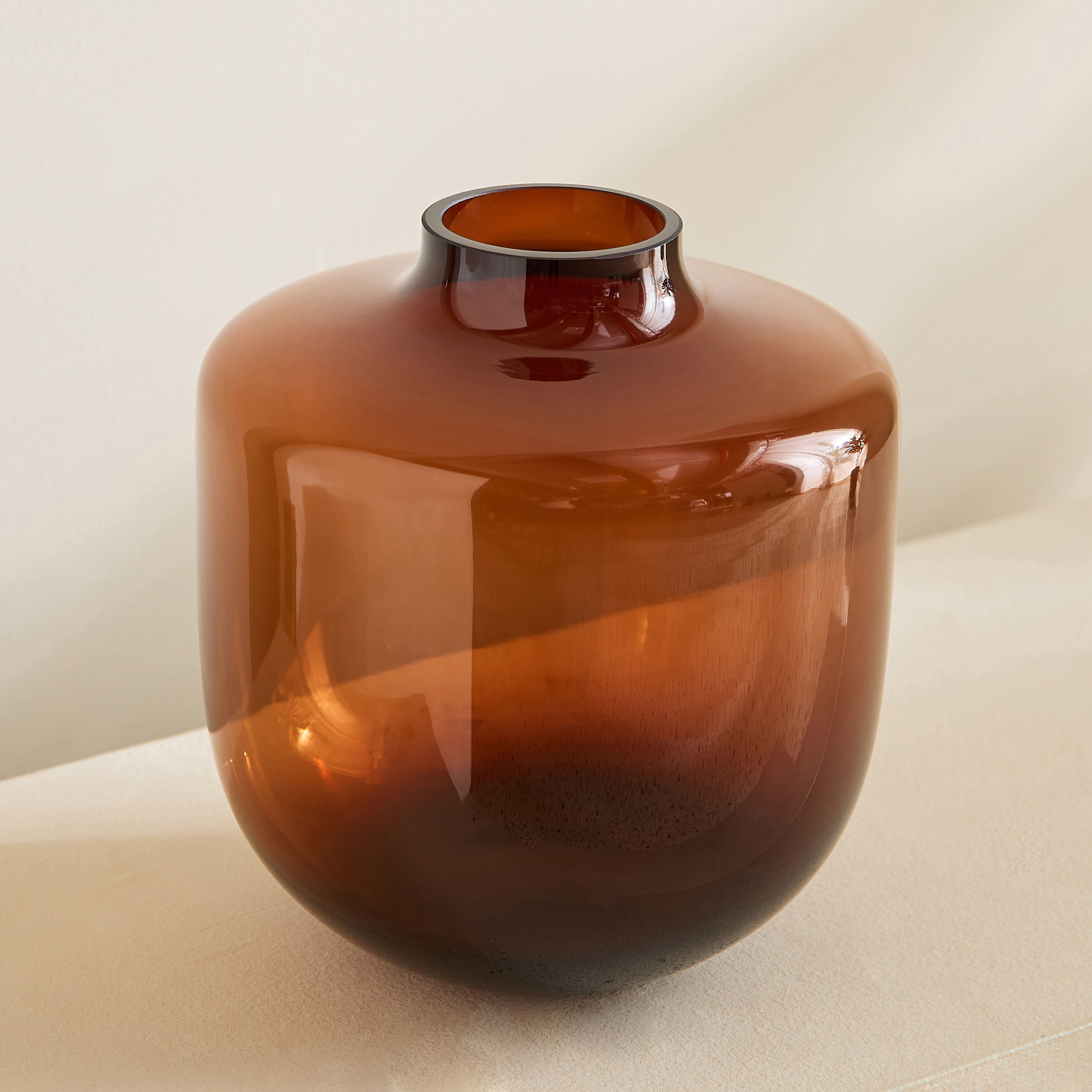 Pedro Decorative Heavy Glass Vase - 19.5x22 cm-hbxbedroom-decorandaccessories-vases-image-5