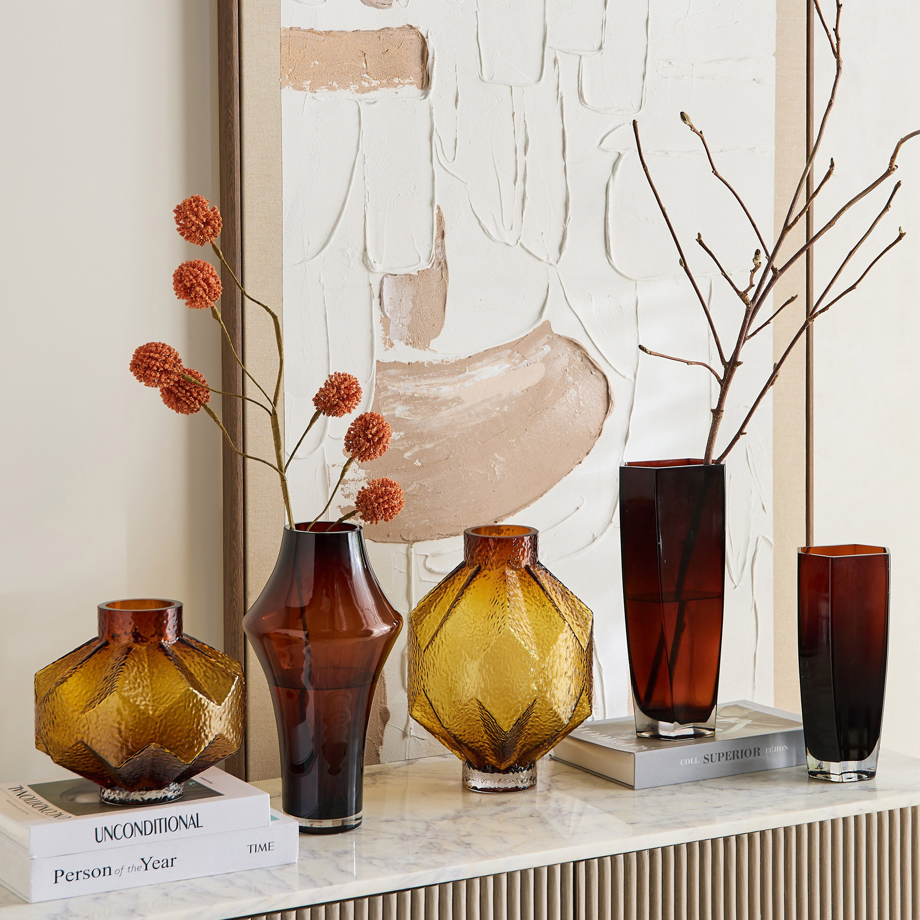 Pedro Decorative Heavy Glass Vase - 11x7x25 cm-hbxbedroom-decorandaccessories-vases-image-7