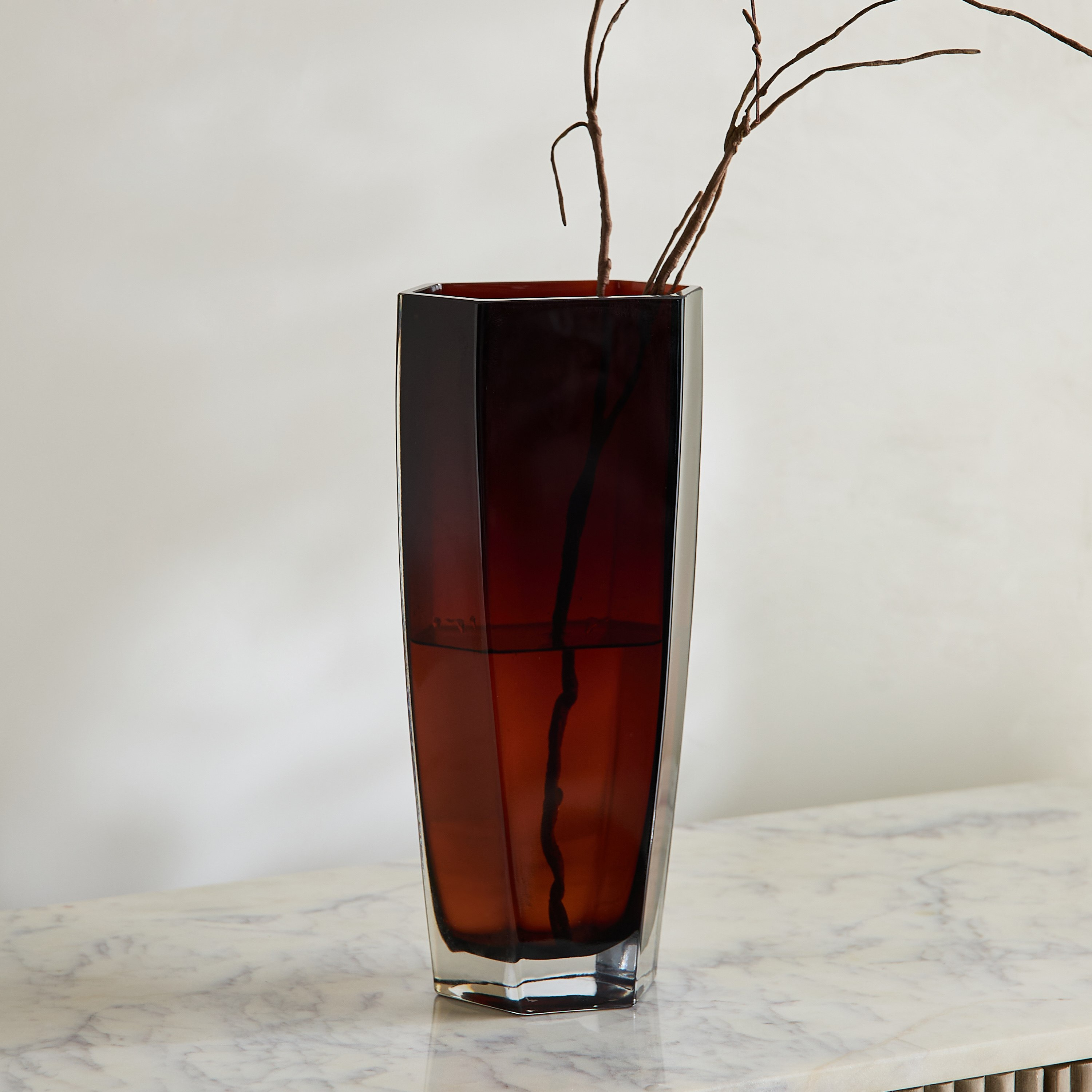 Pedro Decorative Heavy Glass Vase - 13.5x8x24.5 cm-hbxbedroom-decorandaccessories-vases-image-1