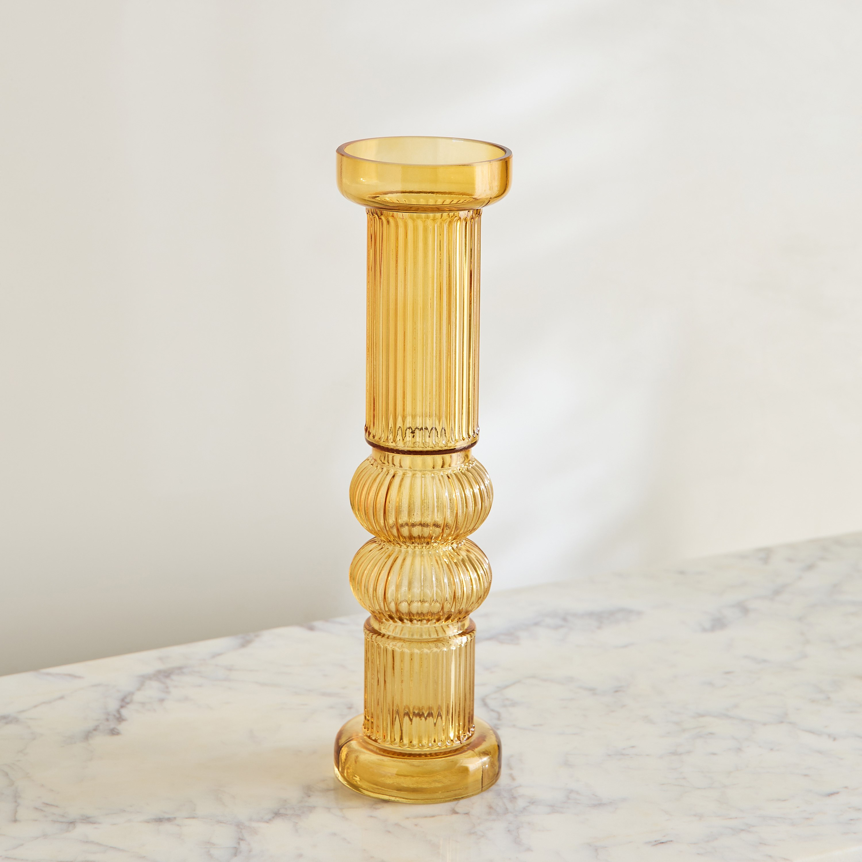 Pedro Decorative Heavy Glass Candleholder - 9x33 cm-hbxlivingroom-decorandaccessories-candleholders-image-2