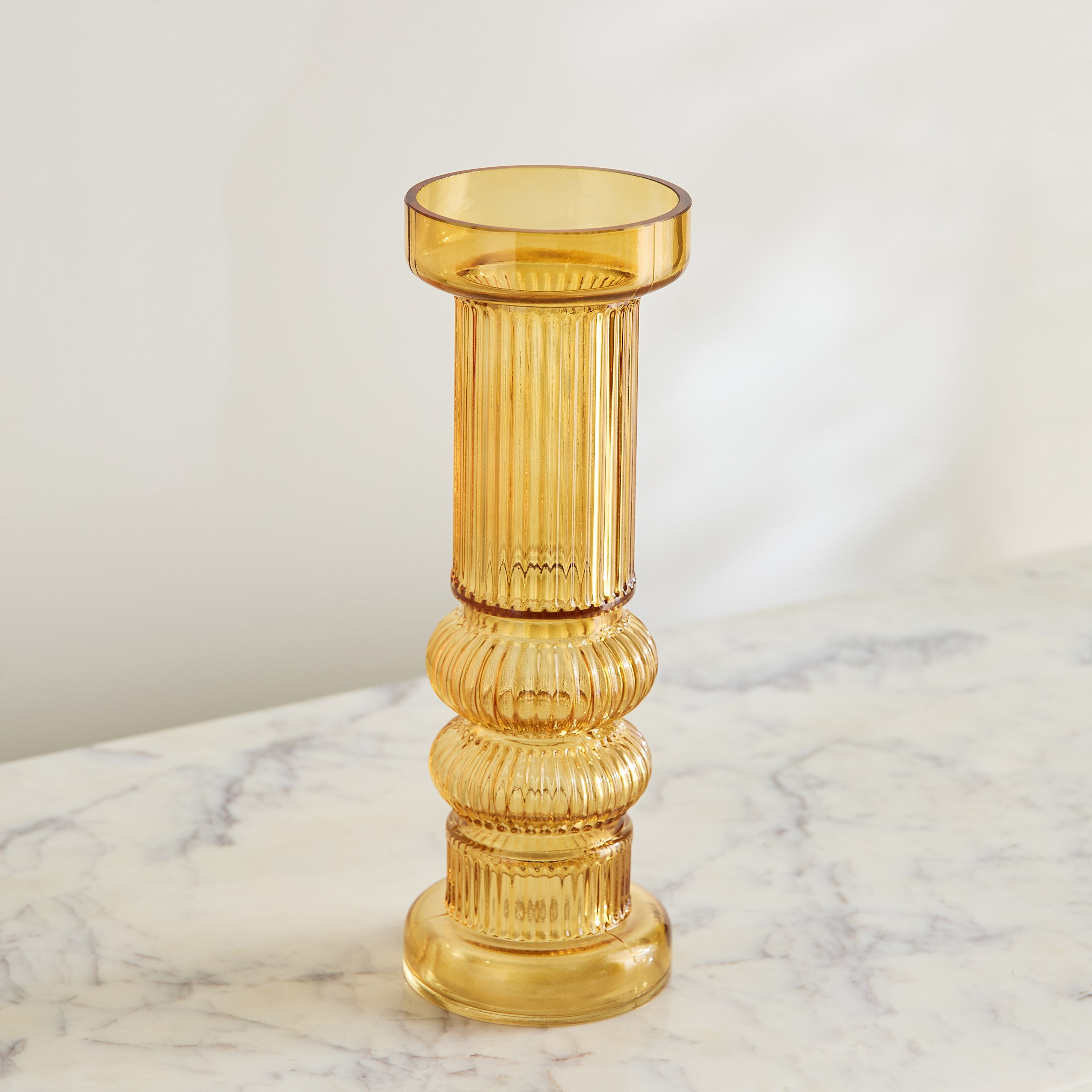 Pedro Decorative Heavy Glass Candleholder - 9.5x26 cm-hbxlivingroom-decorandaccessories-candleholders-image-2