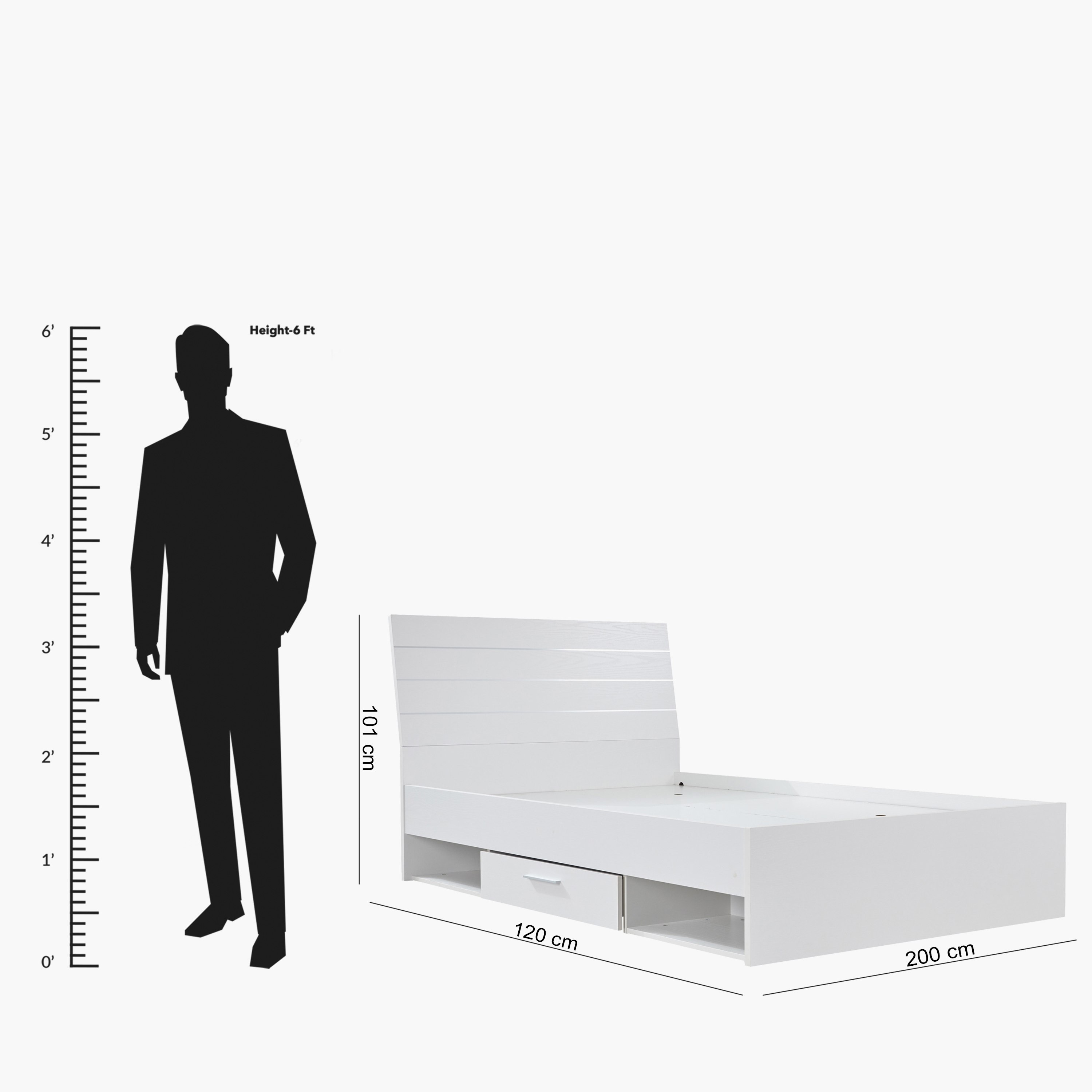 Frankfurt Twin Bed with Drawers - 120x200 cm-hbxbedroom-bedsandbedsets-beds-twin-image-10