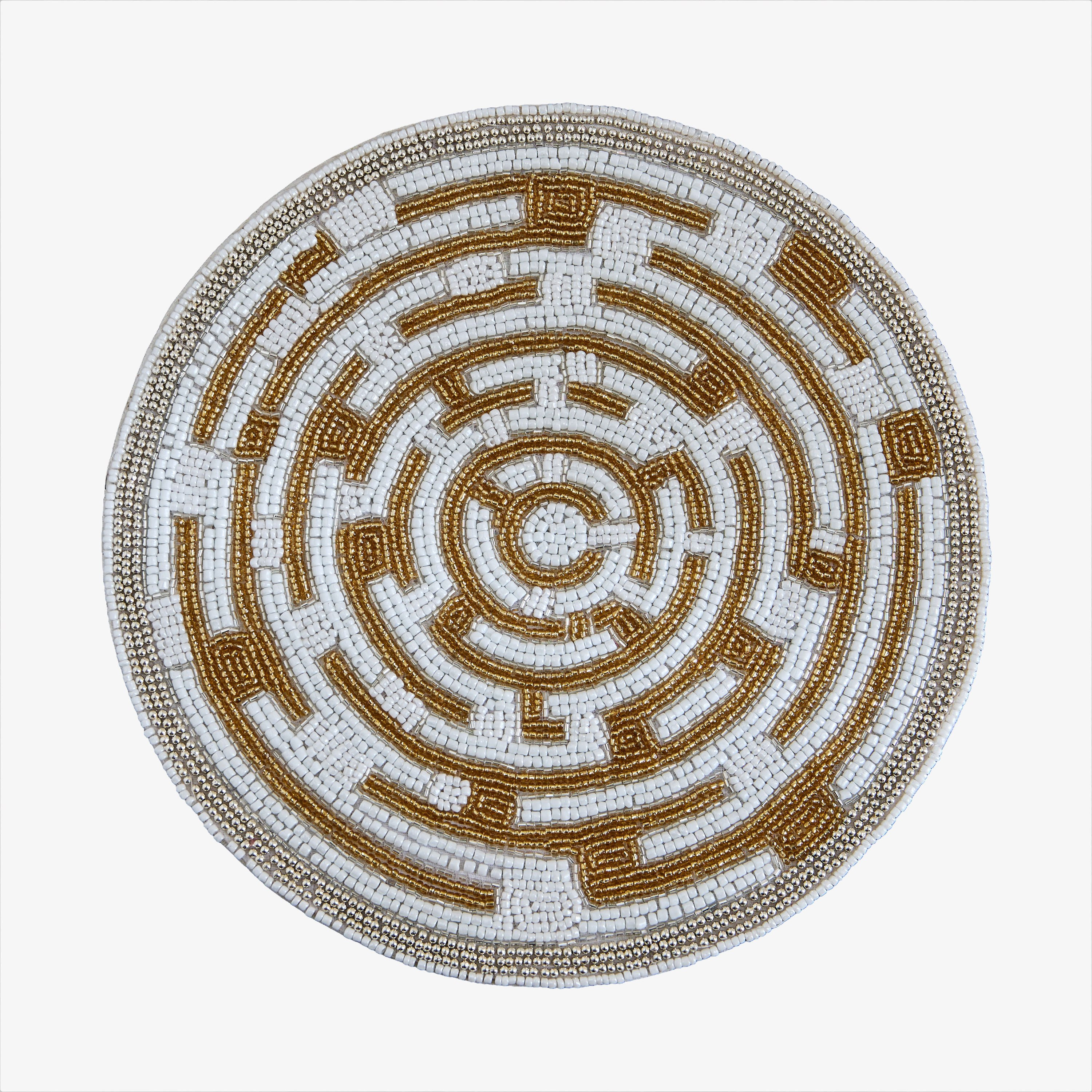 Praka Maze Round Beaded Placemat - 30 cm-hbxdecorandfurnishings-homefurnishings-tablelinens-image-6