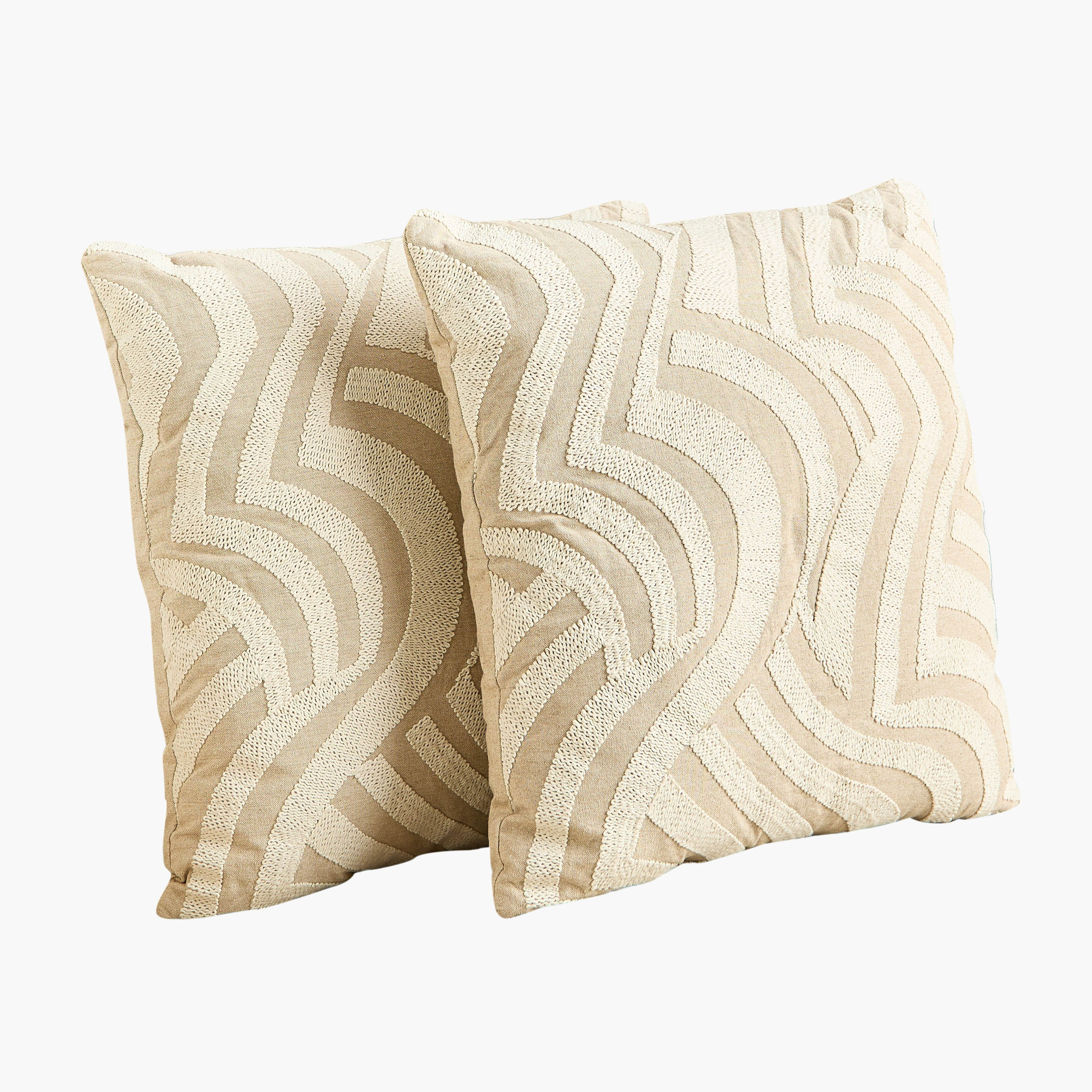 طقم وسائد محشوة بطبعات دوري تجريدية قطعتين من كوزي ديو - 50×50 سم-hbxlivingroom-furnishings-cushionsandcovers-filledcushions-image-7