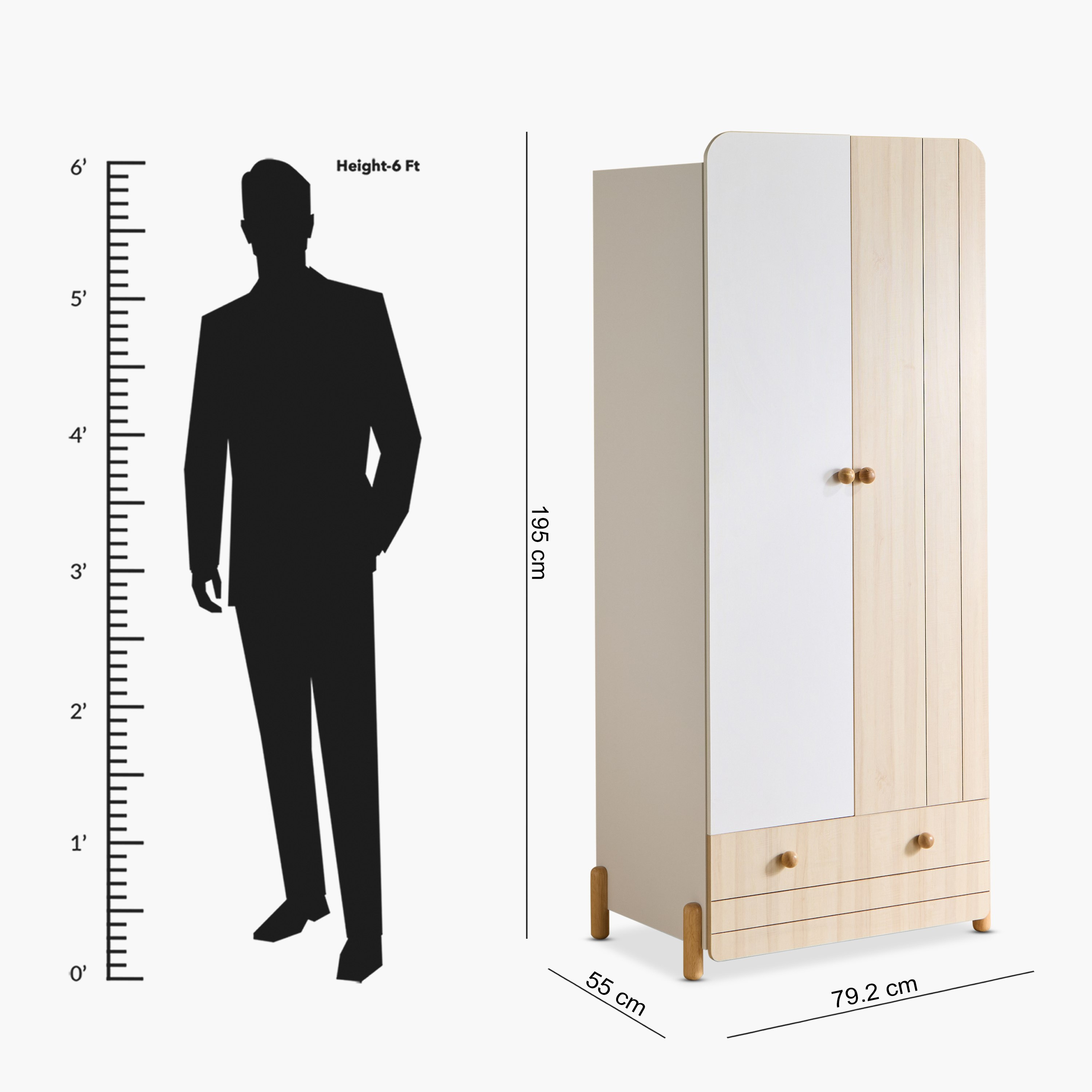 Flair 2-Door Wardrobe with Drawer-hbxfurniture-wardrobes-image-12