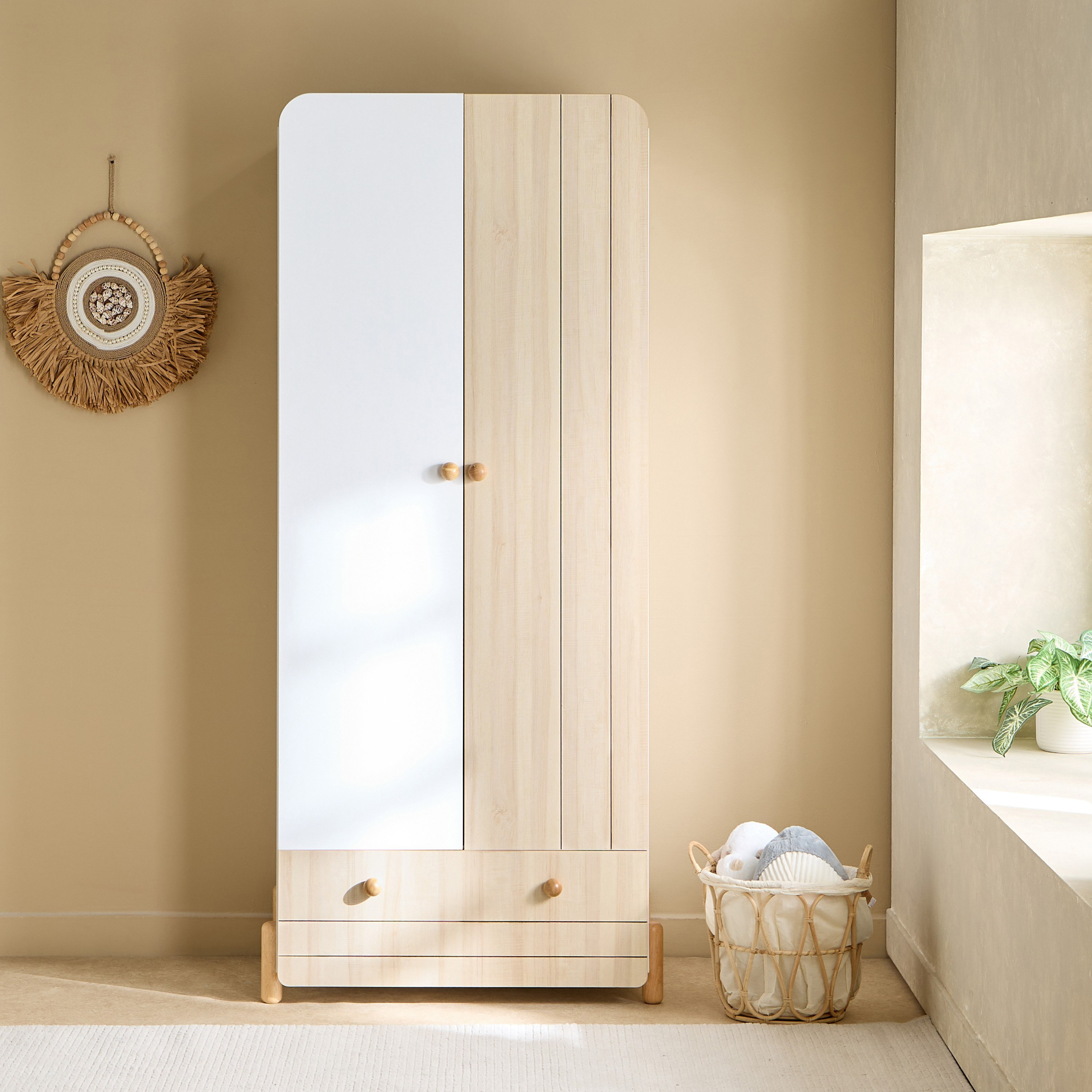 Flair 2-Door Wardrobe with Drawer-hbxfurniture-wardrobes-image-2