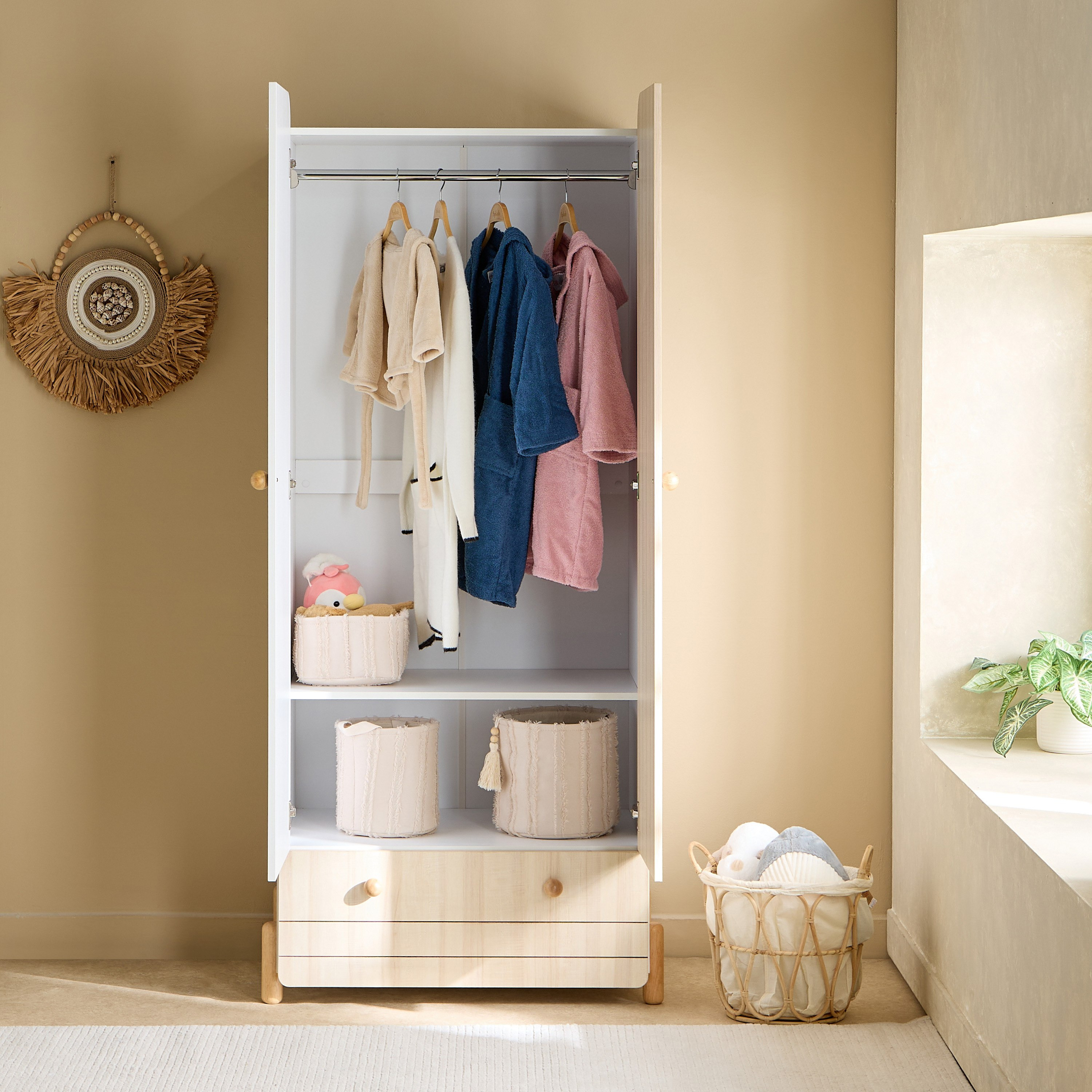 Flair 2-Door Wardrobe with Drawer-hbxfurniture-wardrobes-image-3