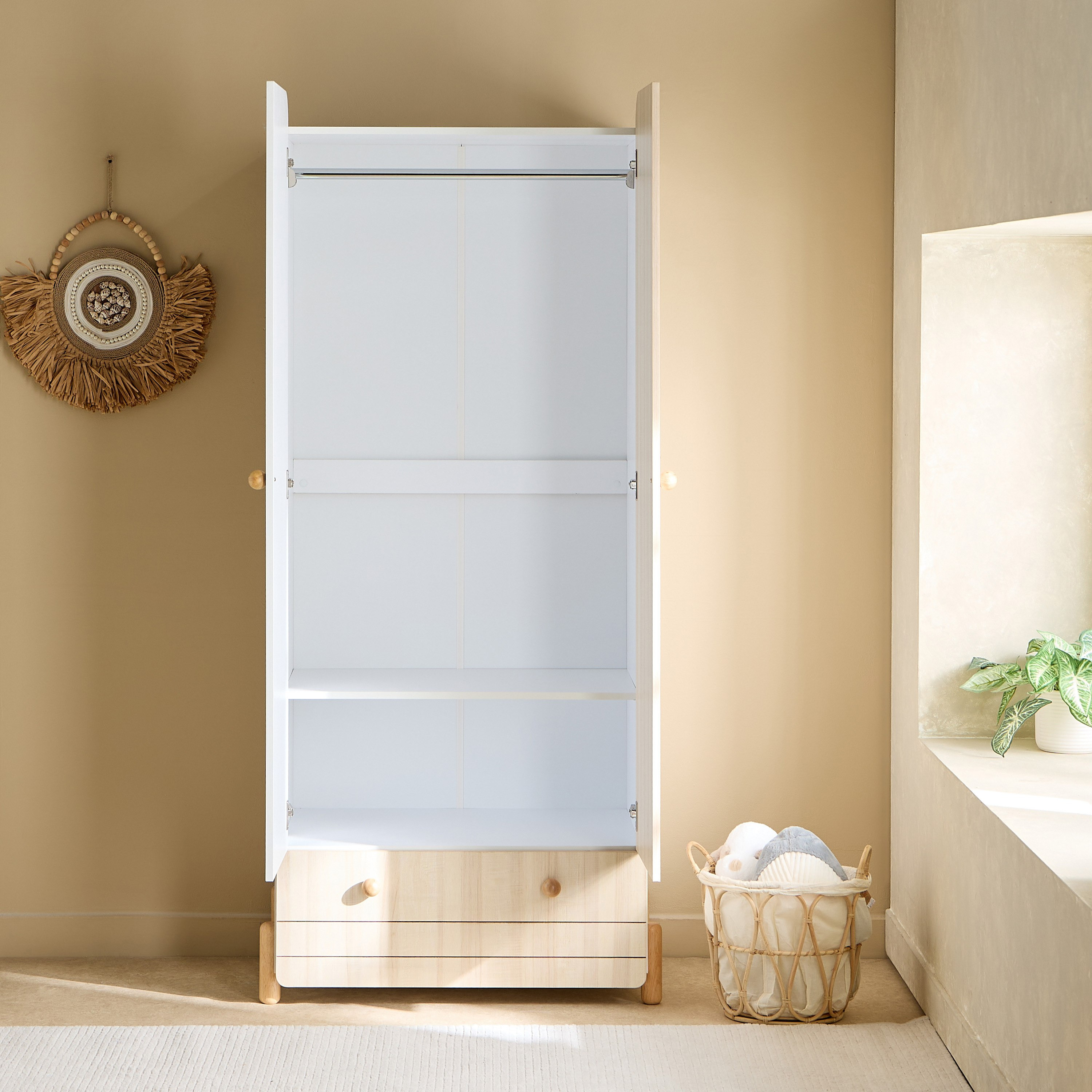 Flair 2-Door Wardrobe with Drawer-hbxfurniture-wardrobes-image-4