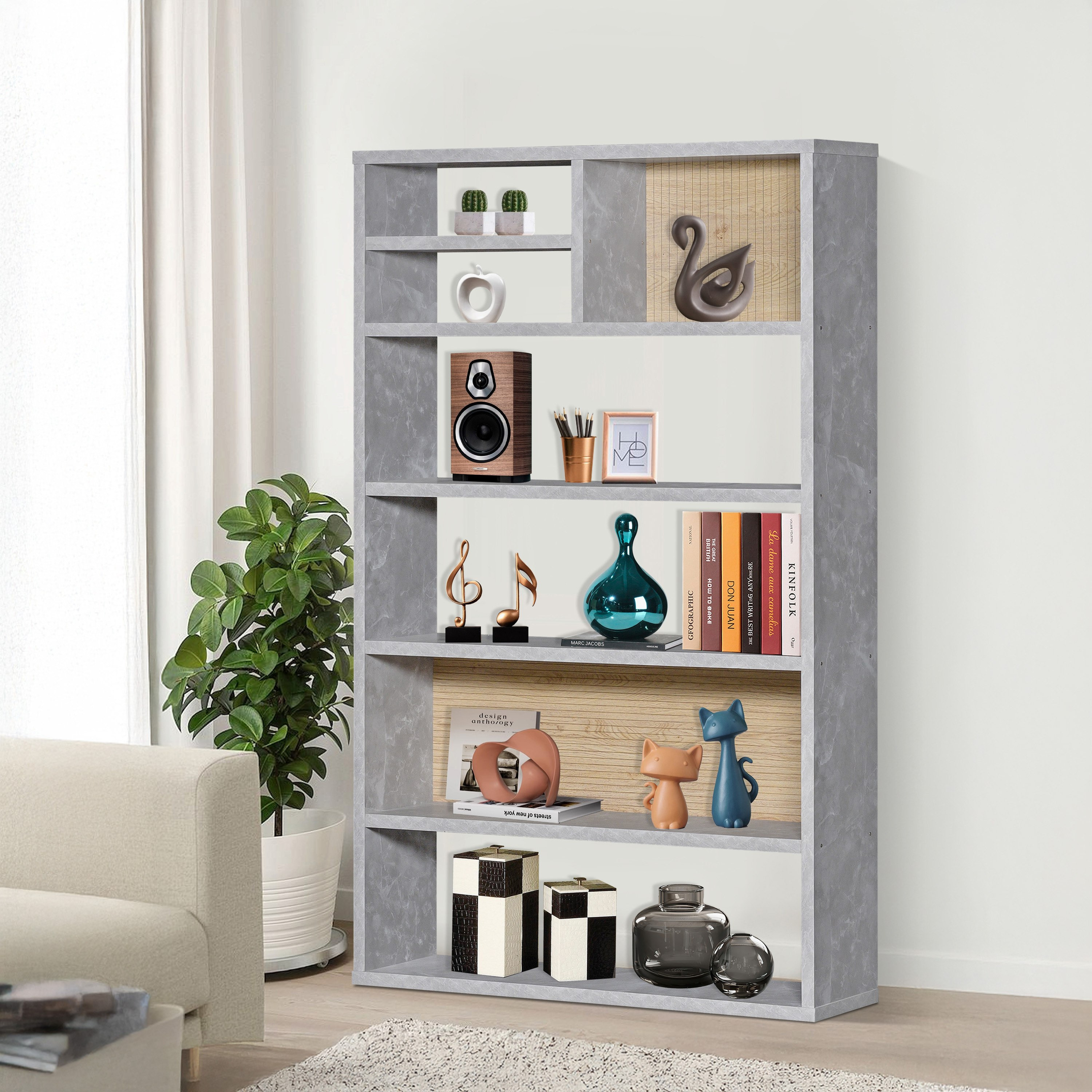 Arena 5-Tier Bookcase-hbxfurniture-office-bookcases-image-1