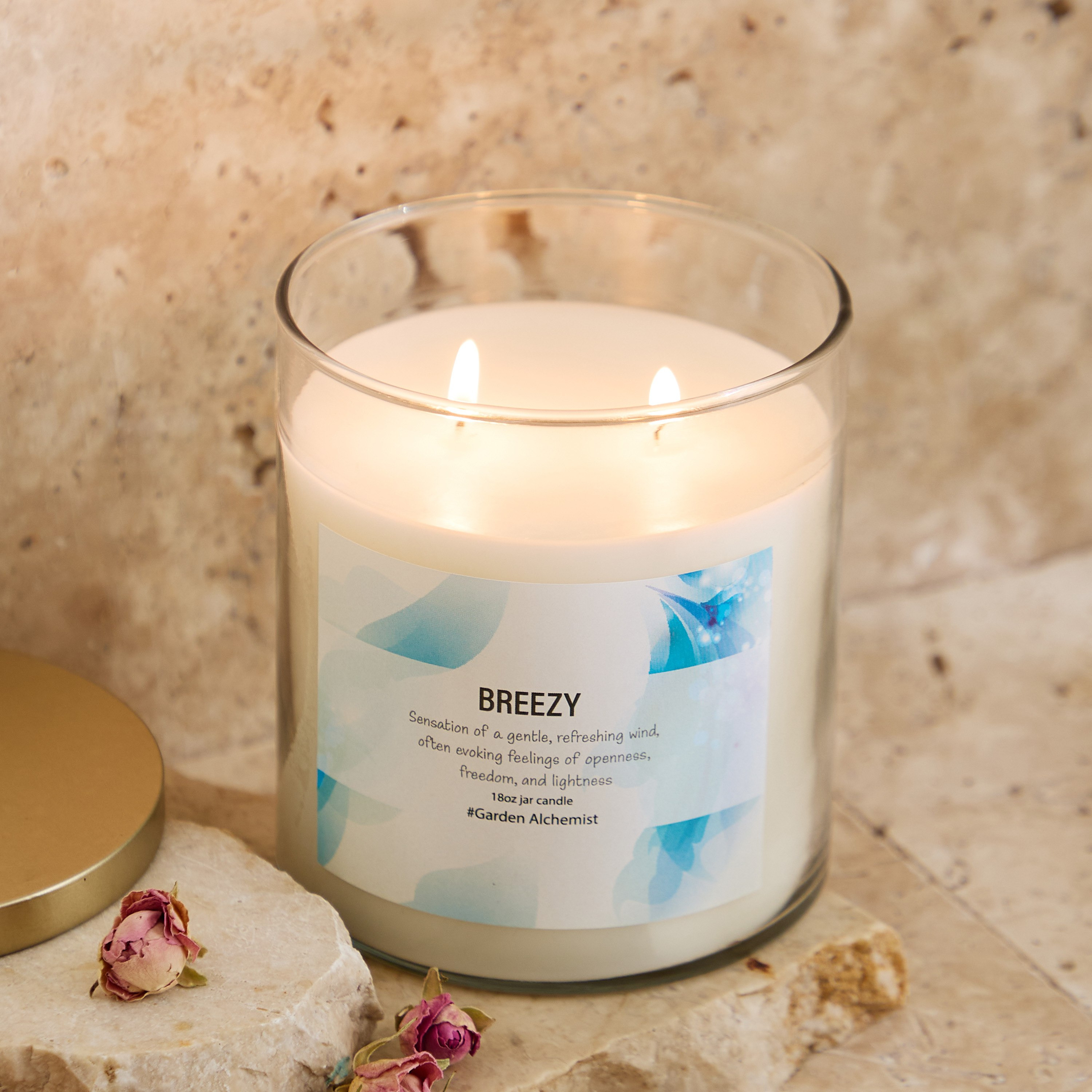 Aure Breezy Fragrance Jar Candle with Metal Lid - 510 g-hbxlivingroom-decorandaccessories-candles-image-2