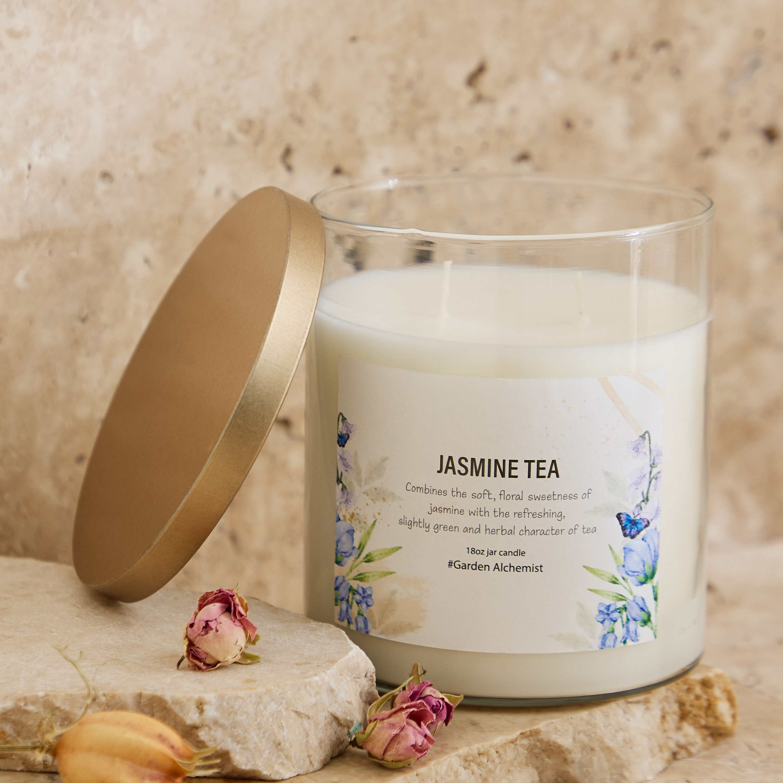 Aure Jasmine Tea Fragrance Jar Candle with Metal Lid - 510 g-PROMO_HB_AE_BUY2FOR39_010626-image-1