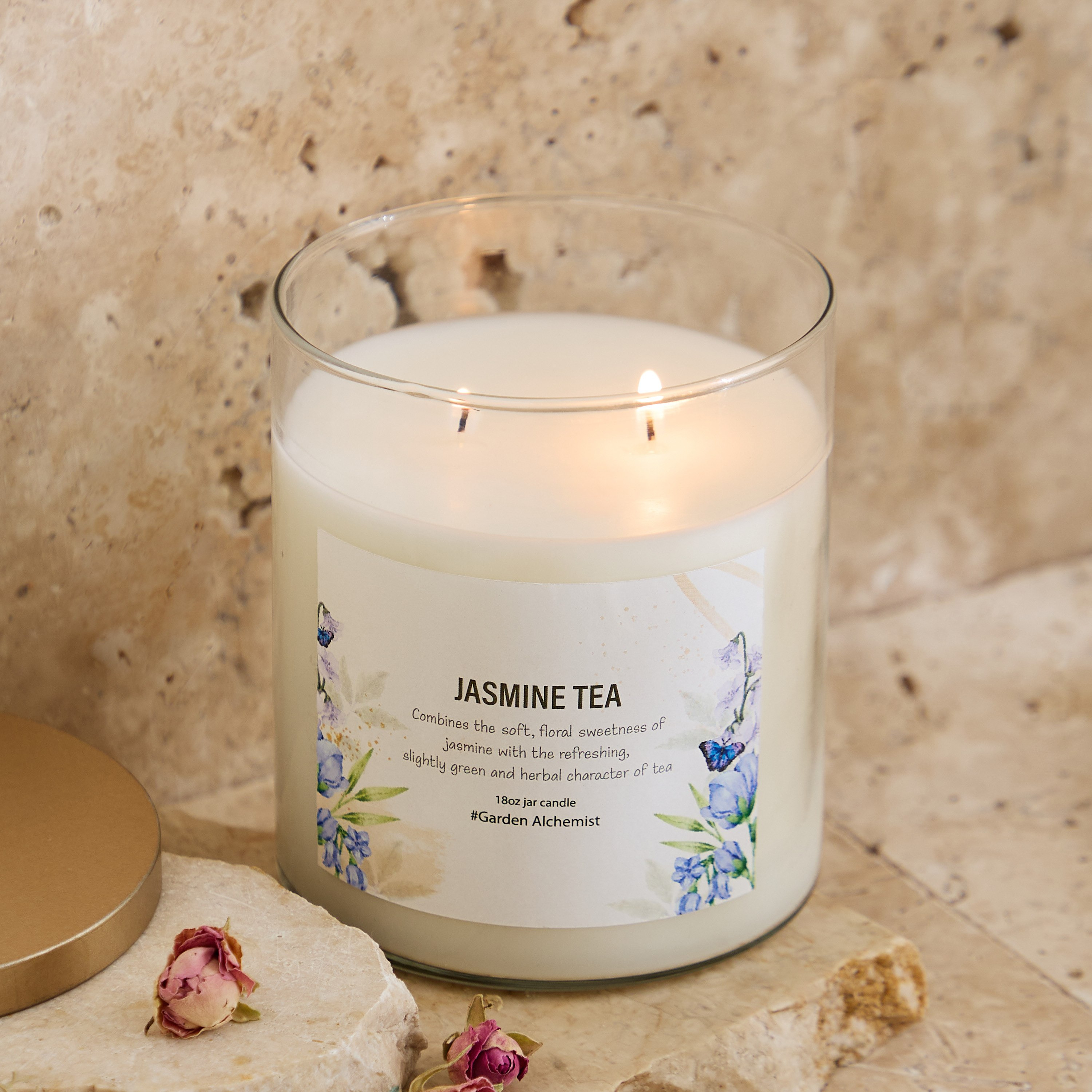 Aure Jasmine Tea Fragrance Jar Candle with Metal Lid - 510 g-PROMO_HB_AE_BUY2FOR39_010626-image-2