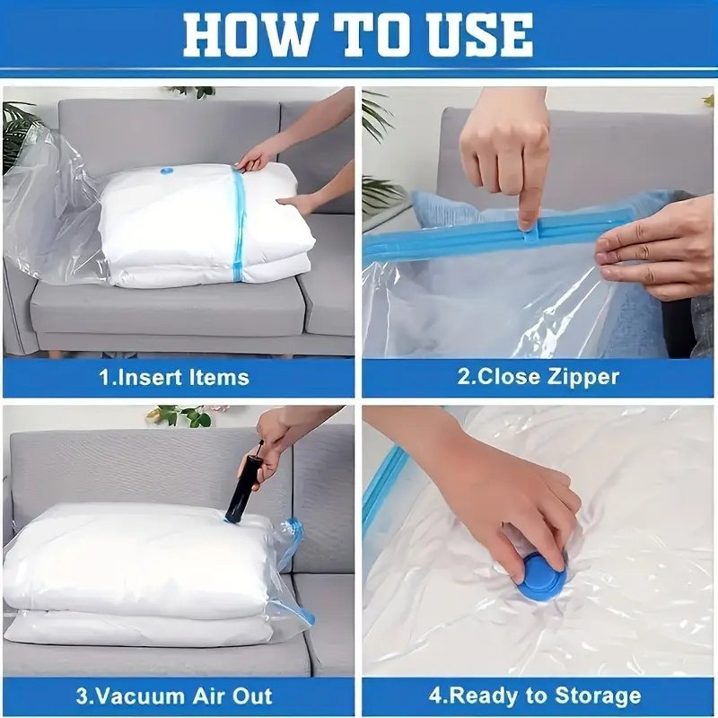 مجموعة أكياس مفرغة مع مضخة 6 قطع من ساجا - 100x70 سم-hbxbedroom-bedroomaccessories-bedroomstorage-image-7
