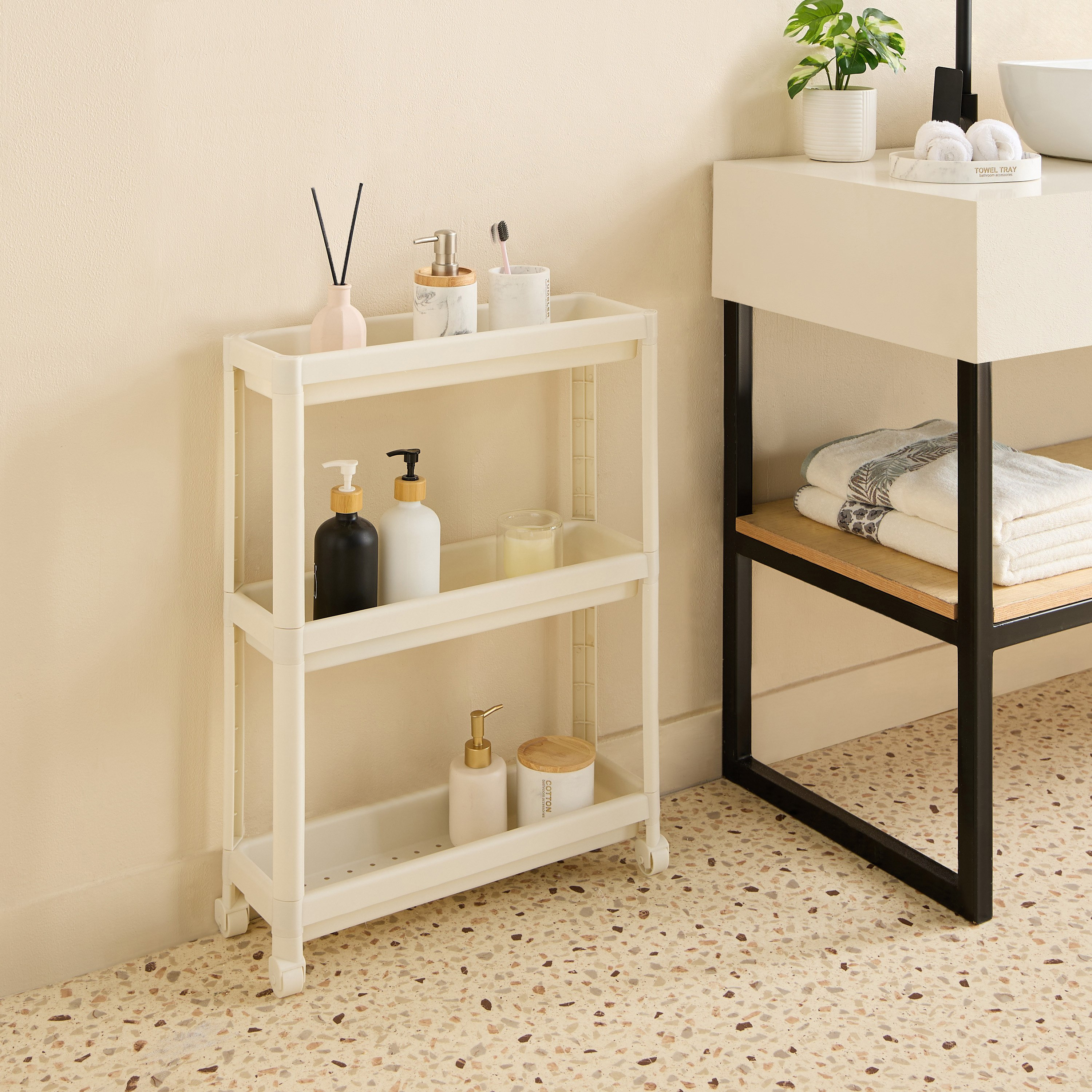 Ovio 3-Tier Corner Storage Trolley - 53x18x70 cm-hbxbedroom-bedroomaccessories-bedroomstorage-image-5