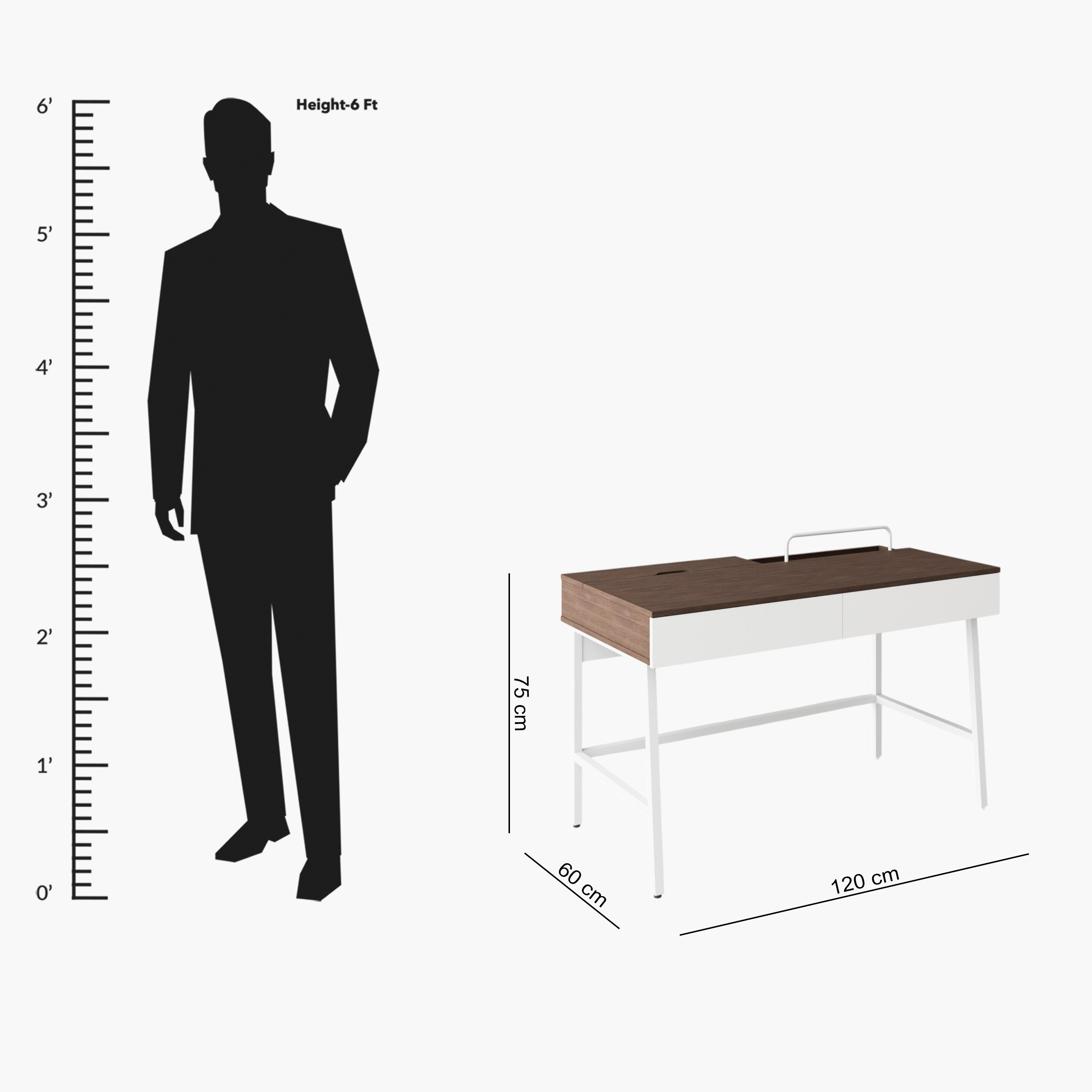 مكتب دراسة مع درجين وصينية مقبس من فيستا-hbxfurniture-office-desks-image-13