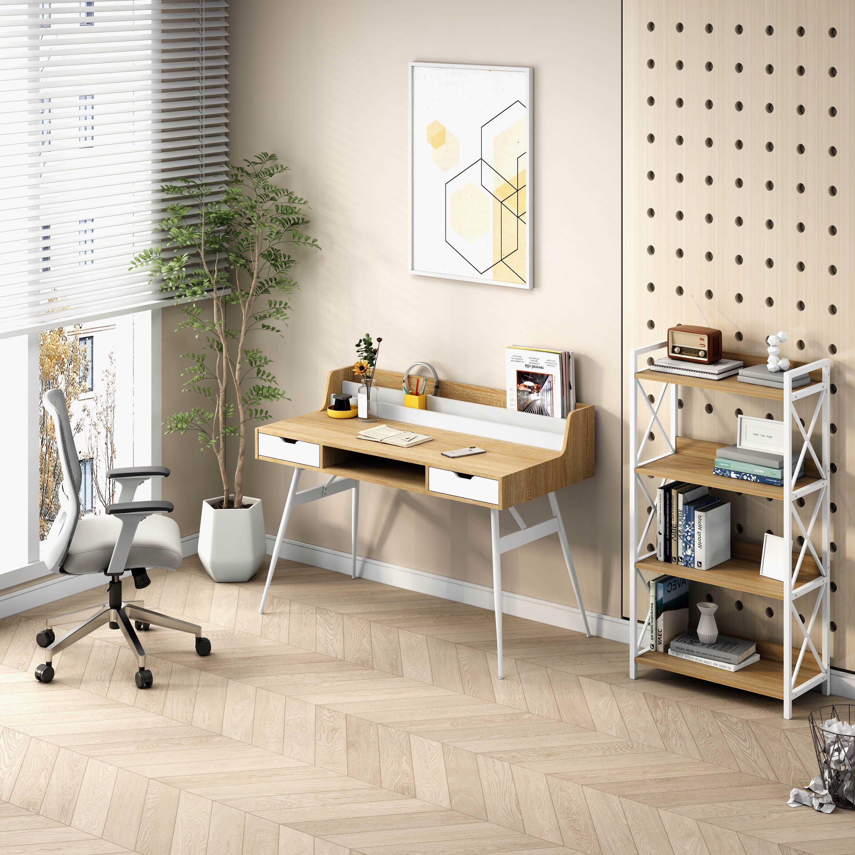 Movo Jade 2-Drawer Study Desk with Book Holder-hbxfurniture-office-desks-image-9