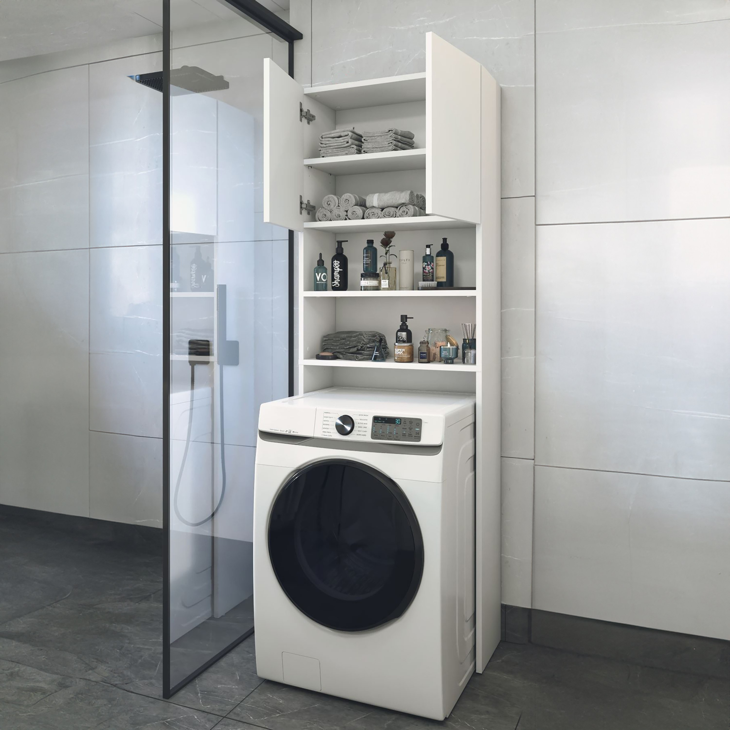خزانة ببابين للغسّالة من مودوليكس فارجو-hbxdecorandfurnishings-bathroomaccessories-bathroomstorage-image-2