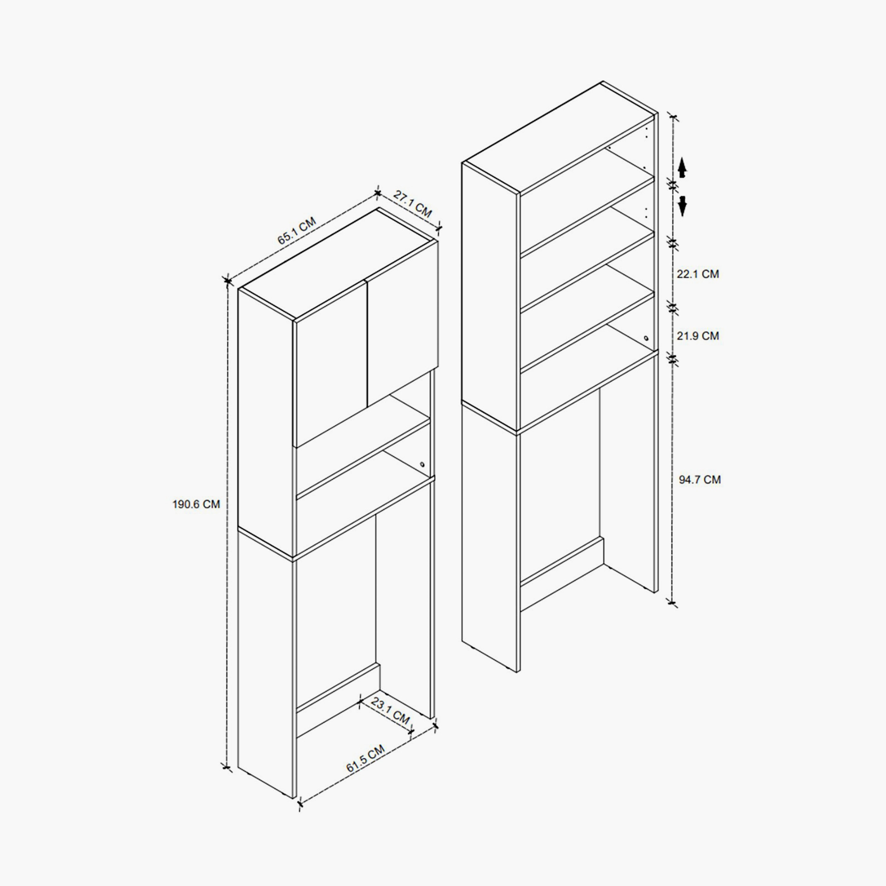 خزانة ببابين للغسّالة من مودوليكس فارجو-hbxdecorandfurnishings-bathroomaccessories-bathroomstorage-image-4