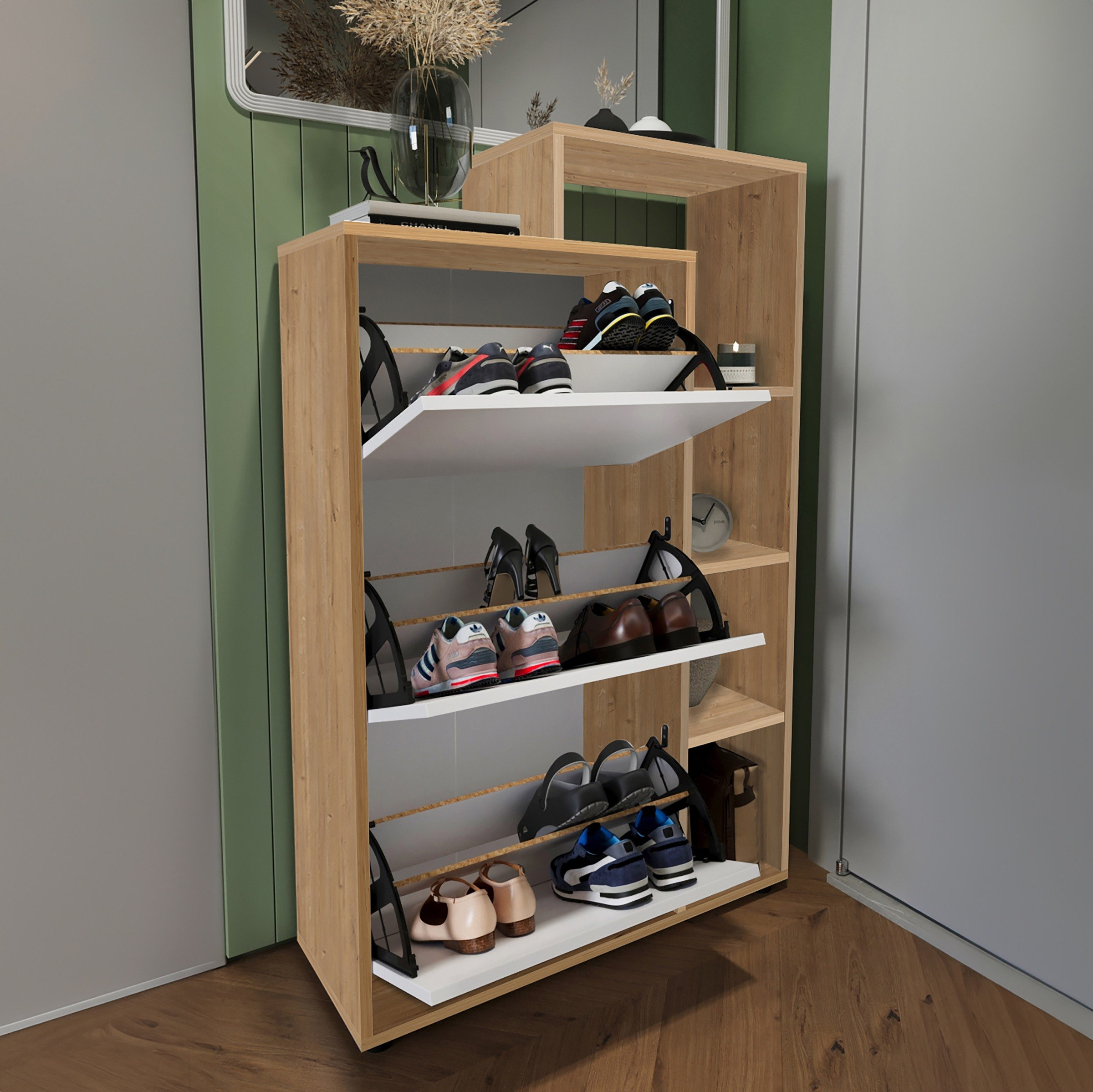 خزانة أحذية لـ16 زوجًا بـ3 أبواب من مودوليكس فارجو-hbxbedroom-shoecabinetsandracks-image-4