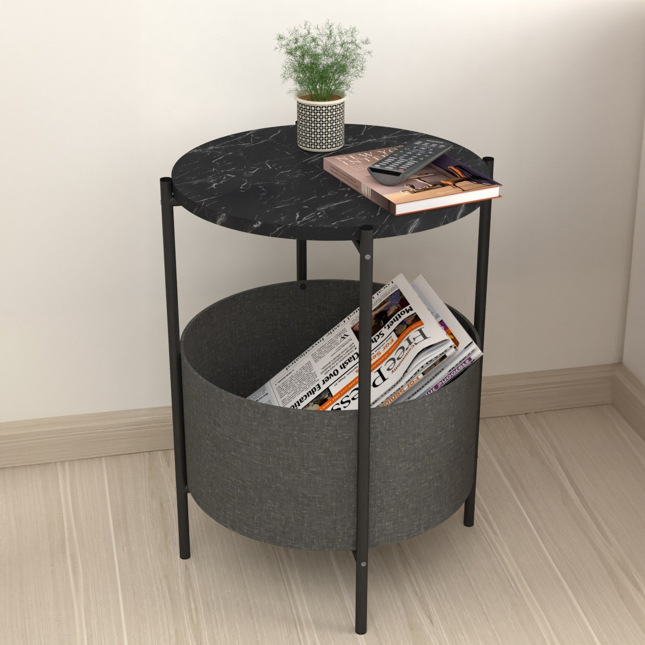 طاولة جانبية مستديرة مع سطح قابل للفصل وشنطة من مودوليكس أسما-hbxfurniture-livingroom-endtables-image-2