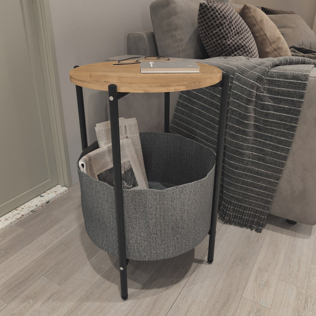 Modulix Asma Round End Table with Detachable Table Top and Bag-hbxlivingroom-tablesandstands-endtables-image-3