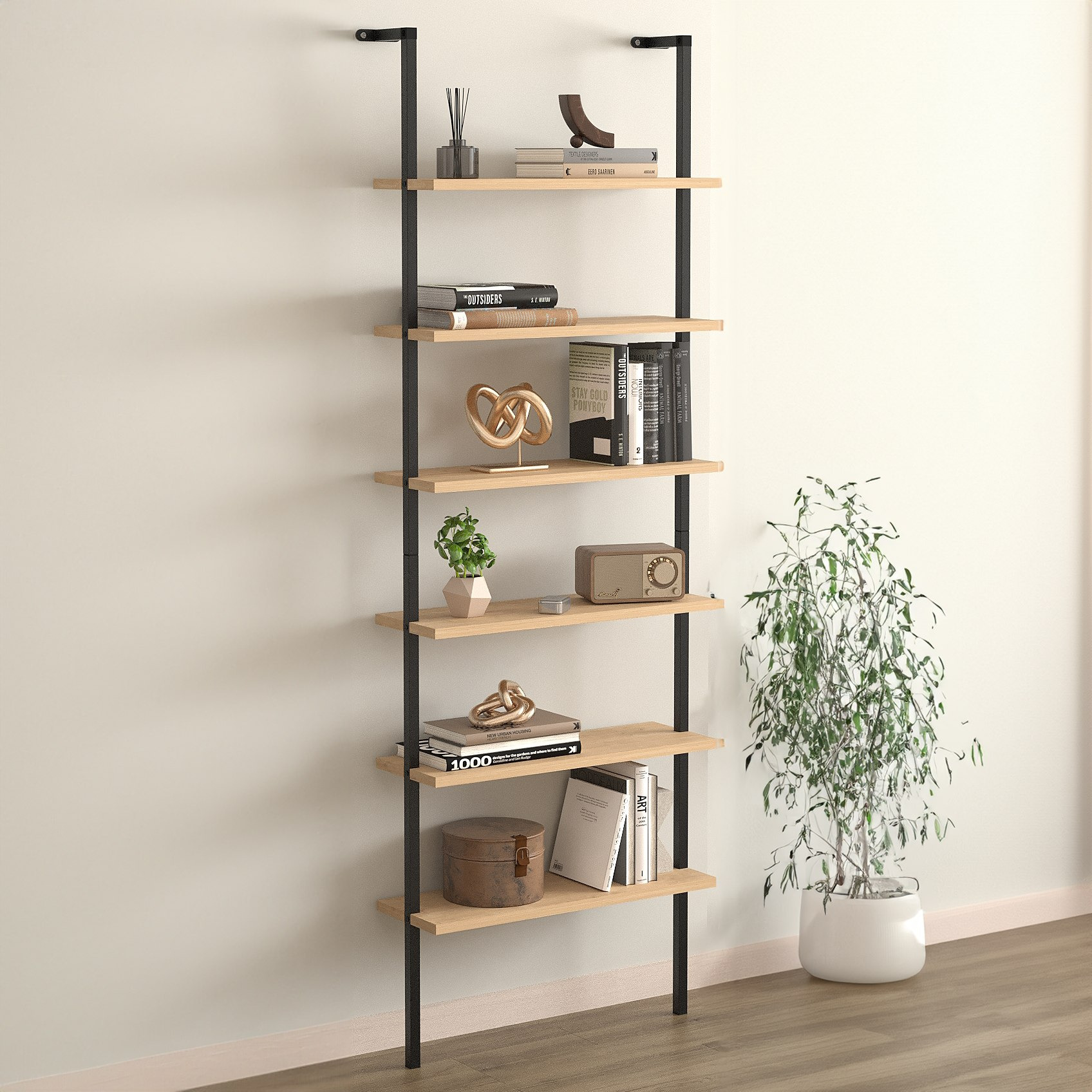 رف كتب 6 طوابق غوت يثبّت على الحائط من مودوليكس فارجو-hbxfurniture-office-bookcases-image-1