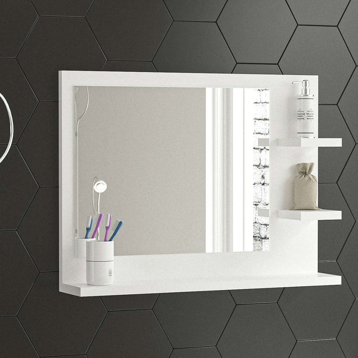 Modulix Fargo Genova 3D Bathroom Shelf with Mirror-hbxdecorandfurnishings-bathroomaccessories-bathroomstorage-image-3