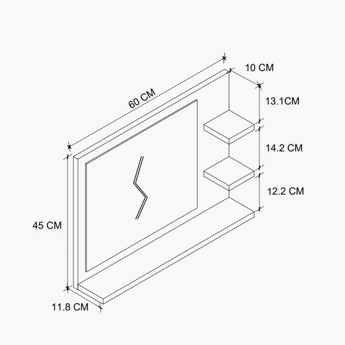 Modulix Fargo Genova 3D Bathroom Shelf with Mirror-hbxdecorandfurnishings-bathroomaccessories-bathroomstorage-image-5