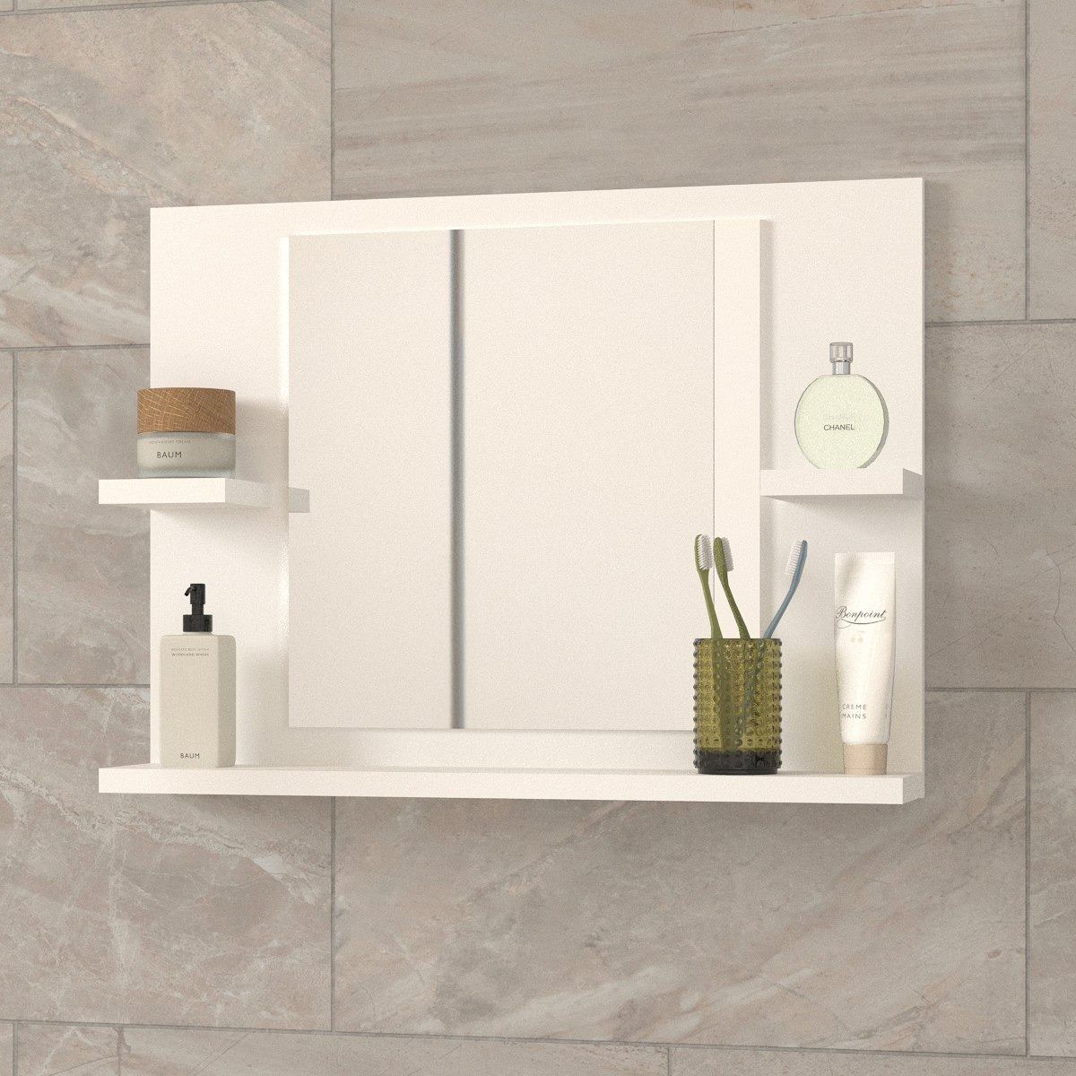 Modulix Fargo Genova 3D Bathroom Shelf with Mirror-hbxdecorandfurnishings-bathroomaccessories-bathroomstorage-image-2