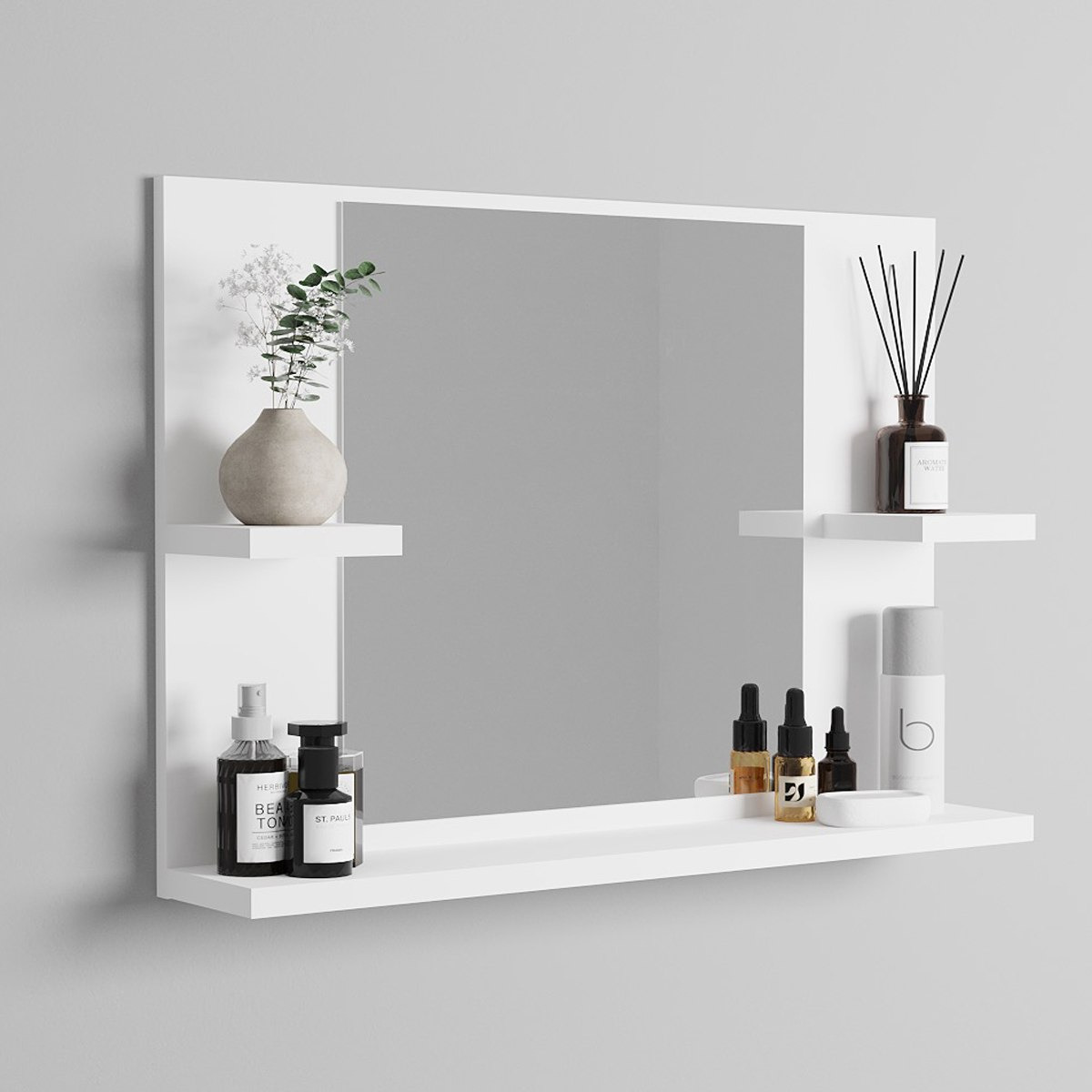 Modulix Fargo Genova 3D Bathroom Shelf with Mirror-hbxdecorandfurnishings-bathroomaccessories-bathroomstorage-image-3
