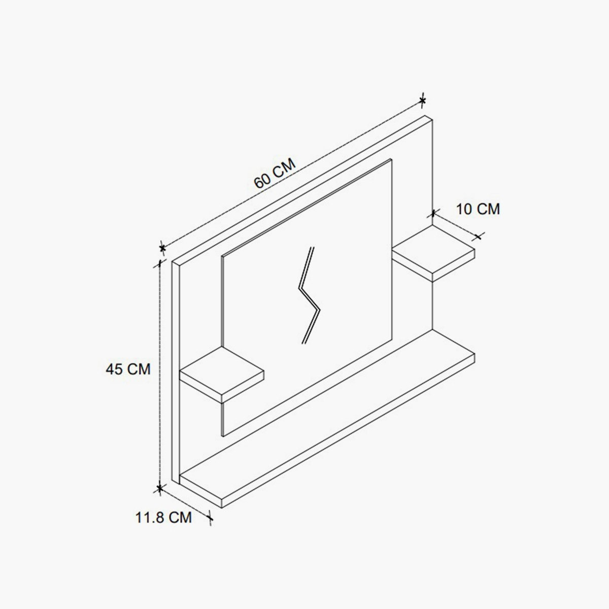 Modulix Fargo Genova 3D Bathroom Shelf with Mirror-hbxdecorandfurnishings-bathroomaccessories-bathroomstorage-image-5