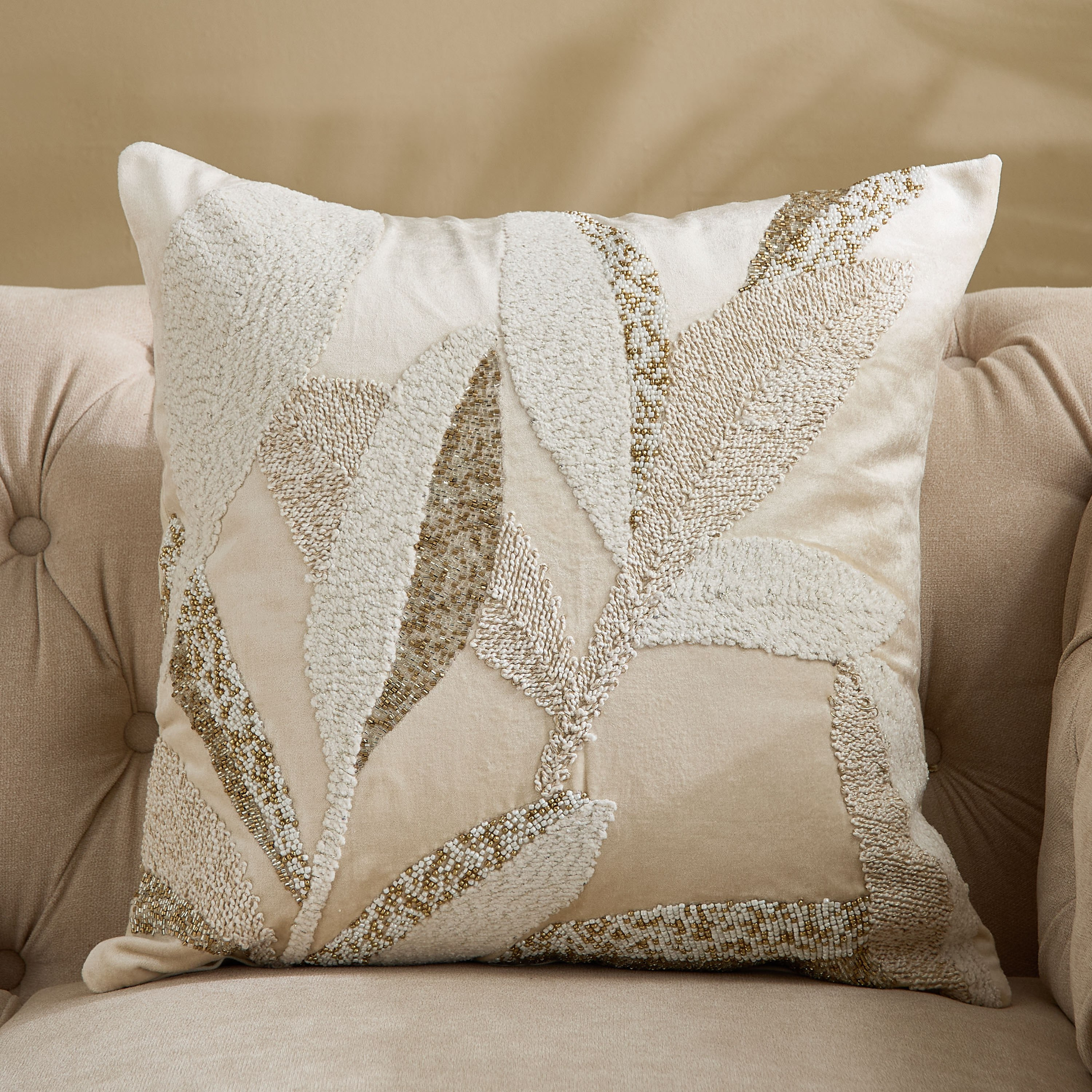 Petra Formora Leaf Filled Cushion - 50x50 cm-hbxhomeware-hbxbedroom-image-1