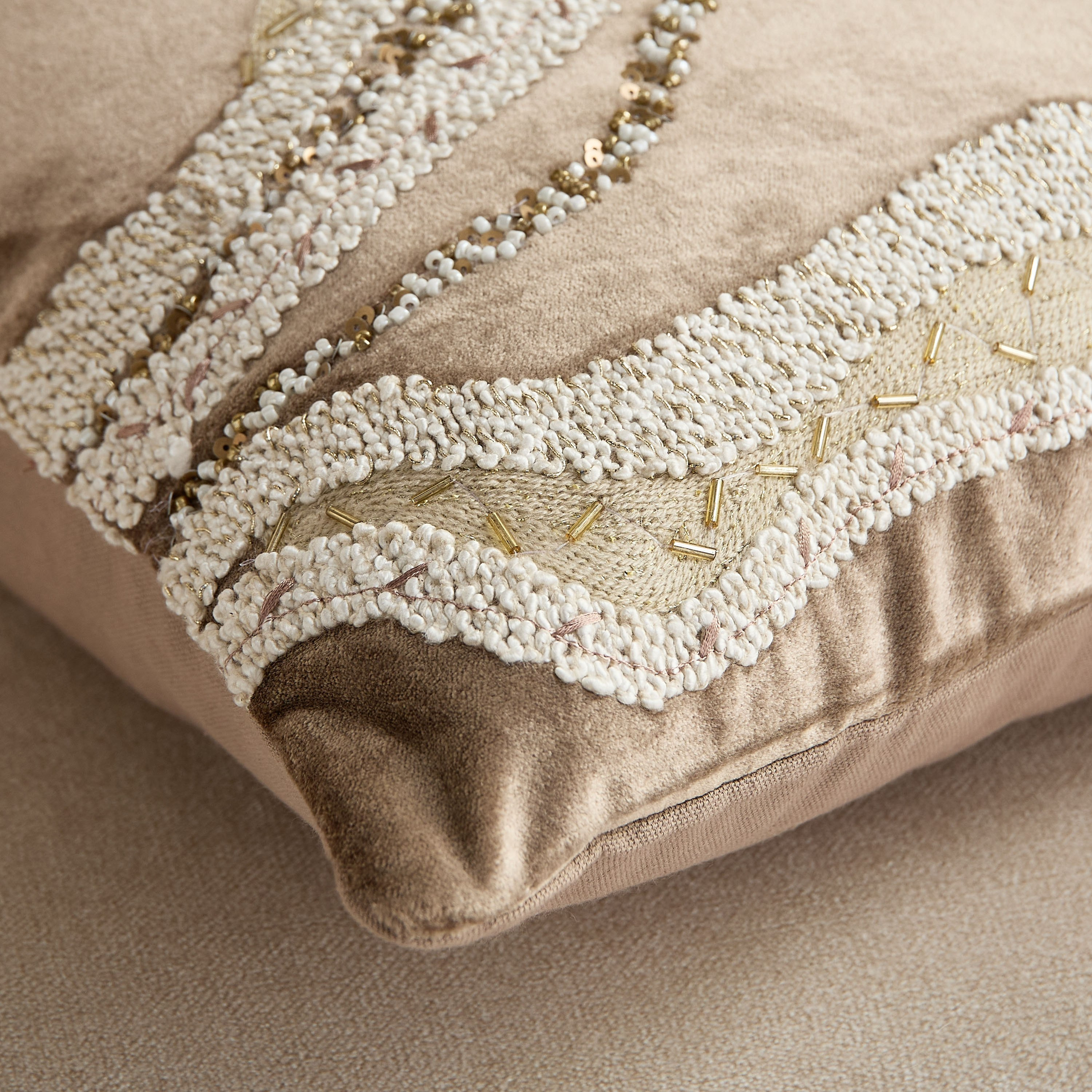 Beaudra Flow Beaded Filled Cushion - 35x60 cm-hbxhomeware-hbxbedroom-image-3